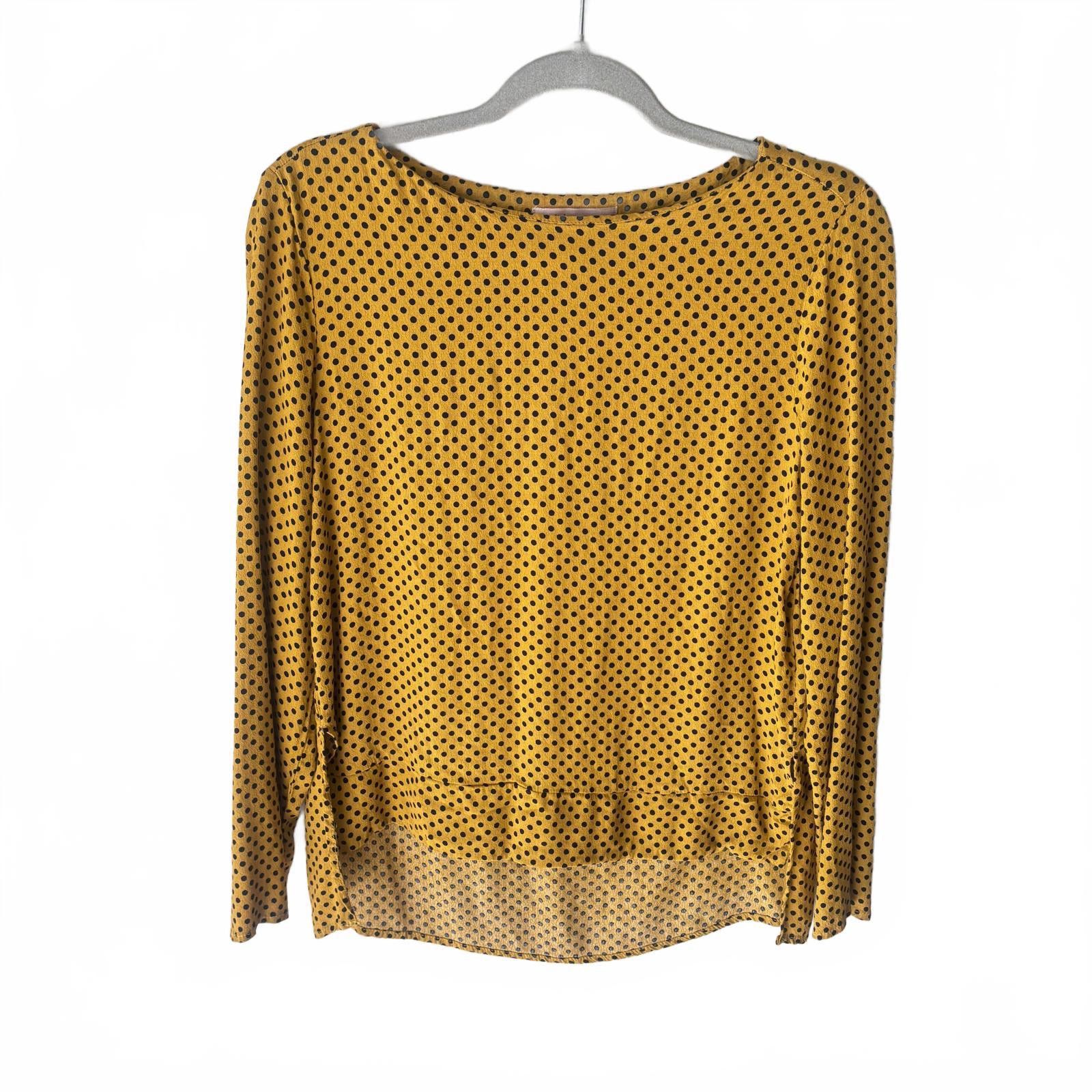 Other Philosophy Mustard Yellow Polka Dot Long Sleeve Blouse Size M / US 6-8 / IT 42-44 - 1 Thumbnail