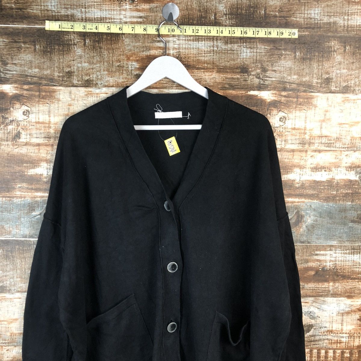 Homespun Knitwear × Japanese Brand Choco Raffine plain Black Cardigan Knitwear #A1591 Size US XL / EU 56 / 4 - 5 Thumbnail