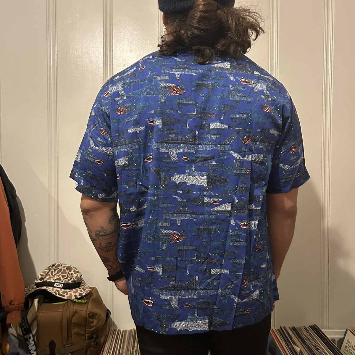 Schott Schott Camp Collar Paisley Shark Print Button Up Shirt Size US L / EU 52-54 / 3 - 2 Thumbnail