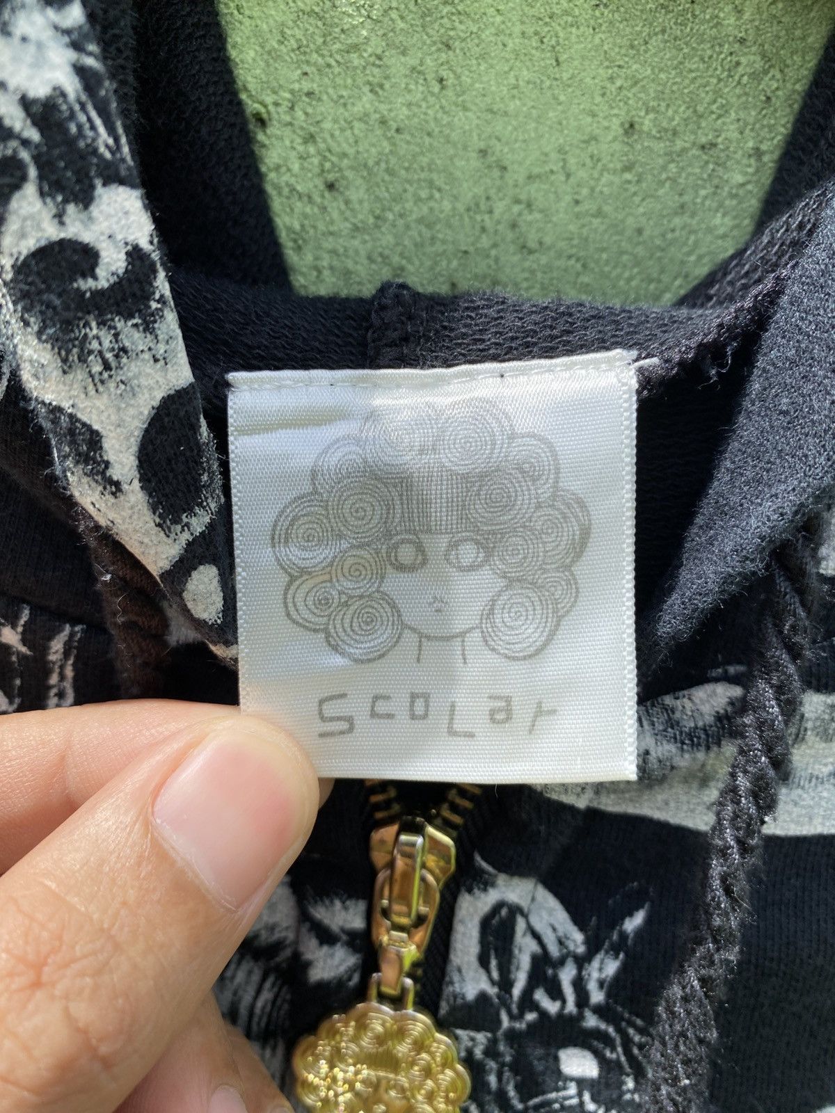 Japanese Brand Scolar AOP Animal Fruit Hoodie Black Zip Up Unique Pattern Size ONE SIZE - 8 Thumbnail