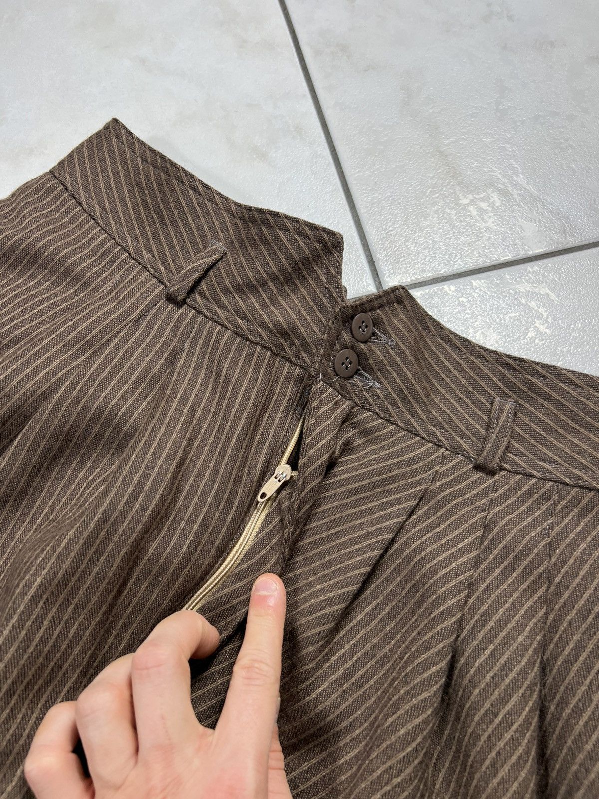 Vintage Vintage 60s Ettore Massari italian wool striped crease pants Size US 34 / EU 50 - 13 Thumbnail