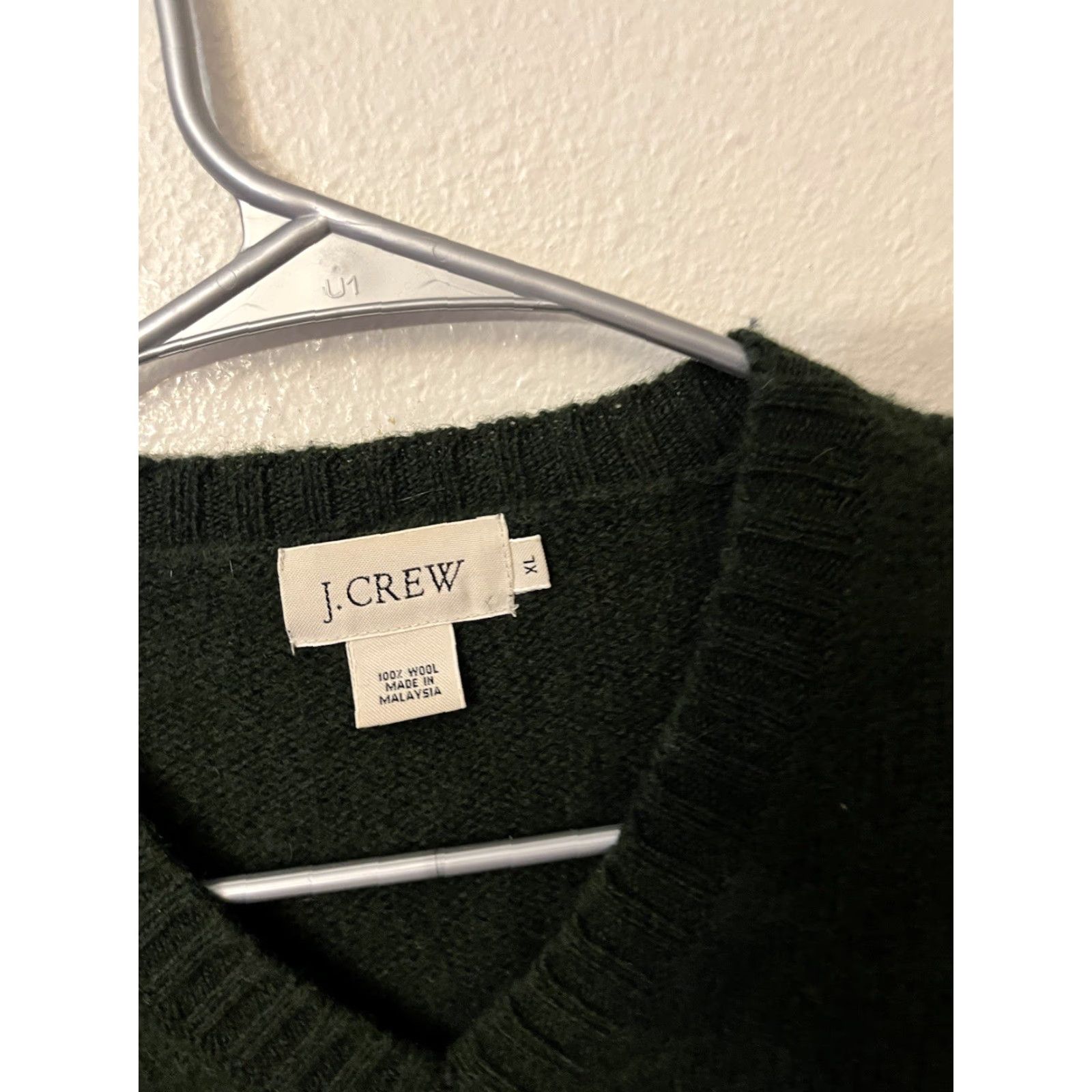 J.Crew VINTAGE J.CREW Sweater Mens XL Green 100% Wool V Neck Pullover Knit Wool Shirt? Size US XL / EU 56 / 4 - 3 Thumbnail