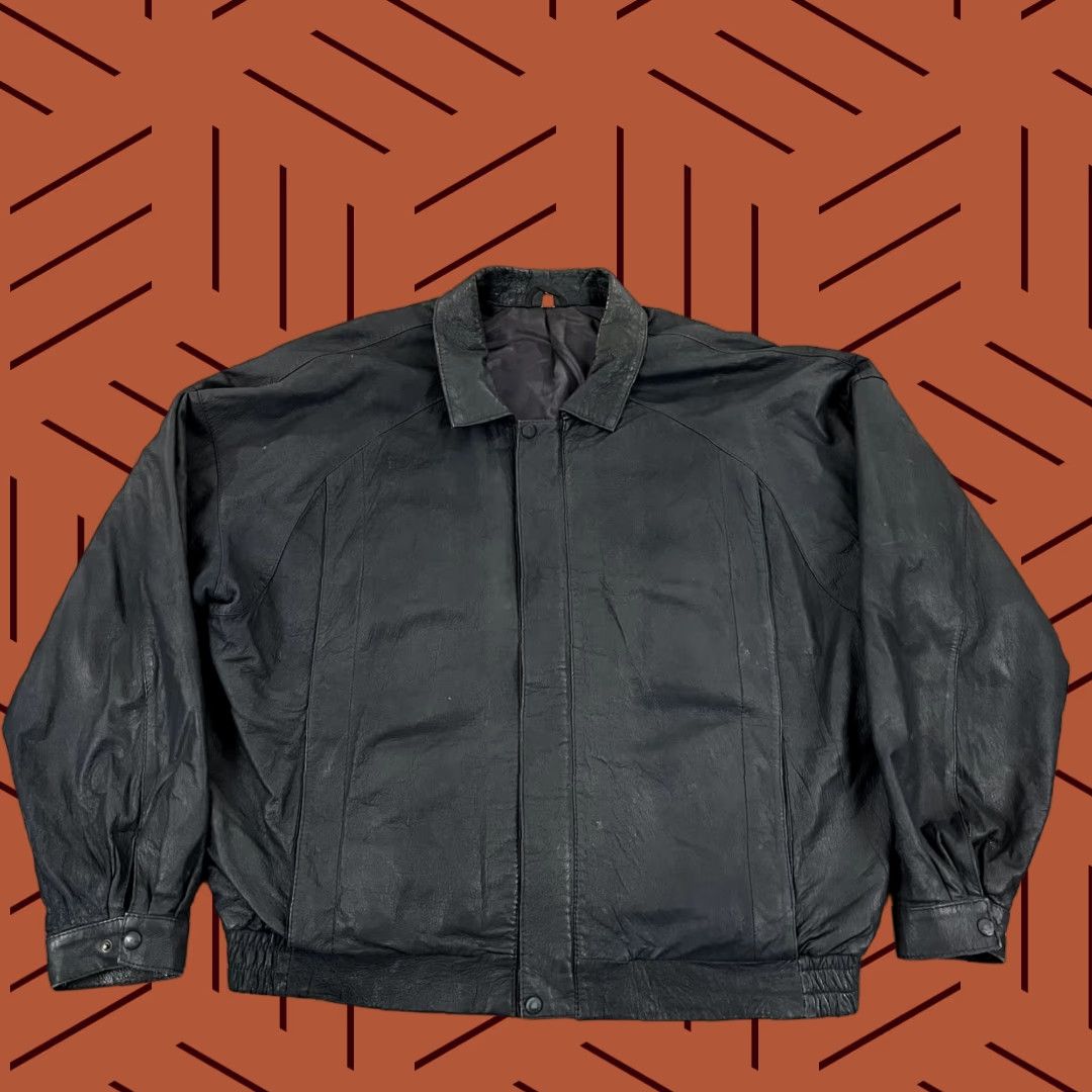 Skin Skin Things Jacket Men Size 42 Blue Leather Bomber Full Zip L/S NEW ZEALAND Soft Zip Full Size US XS / EU 42 / 0 - 1 Thumbnail