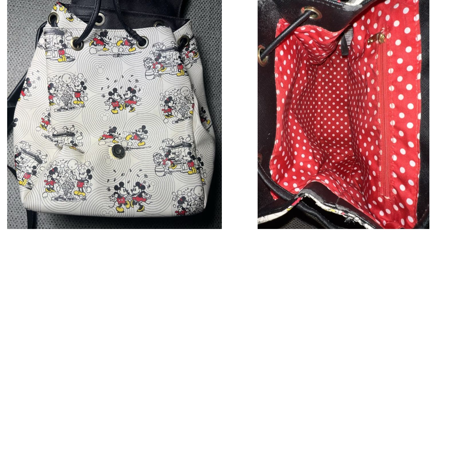 Vintage VINTAGE Loungefly Disney Mickey & Minnie Mouse GOLD BOW Hardware Backpack Bag Size ONE SIZE - 8 Thumbnail