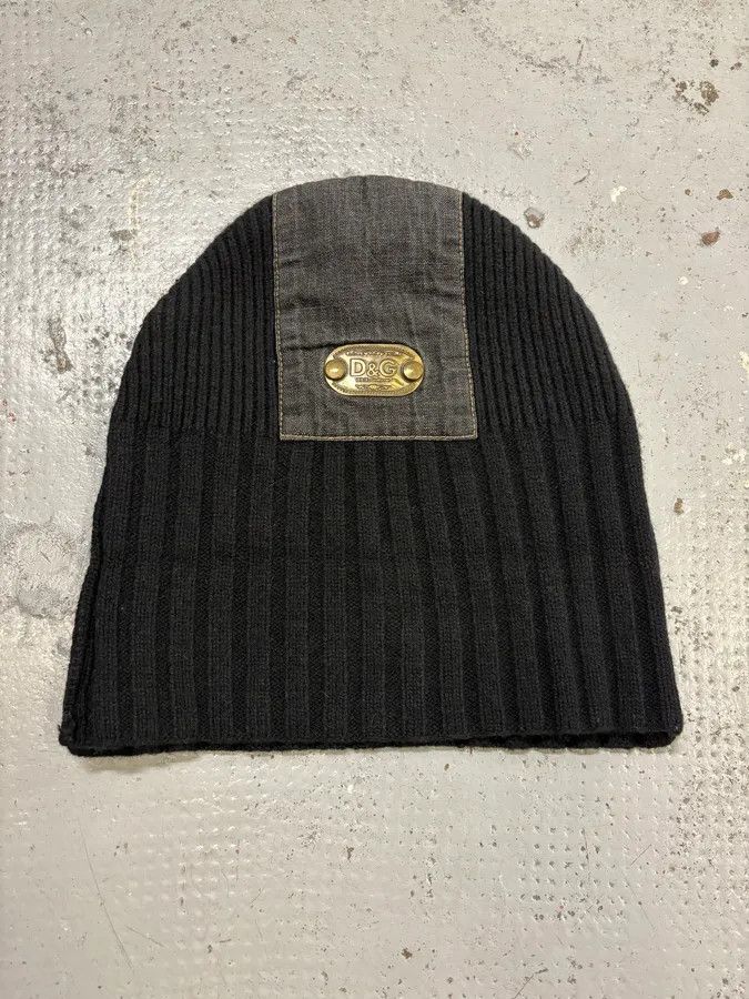 Dolce & Gabbana AW2006 Dolce & Gabbana Black Wool Ribbed Beanie Size ONE SIZE - 7 Thumbnail