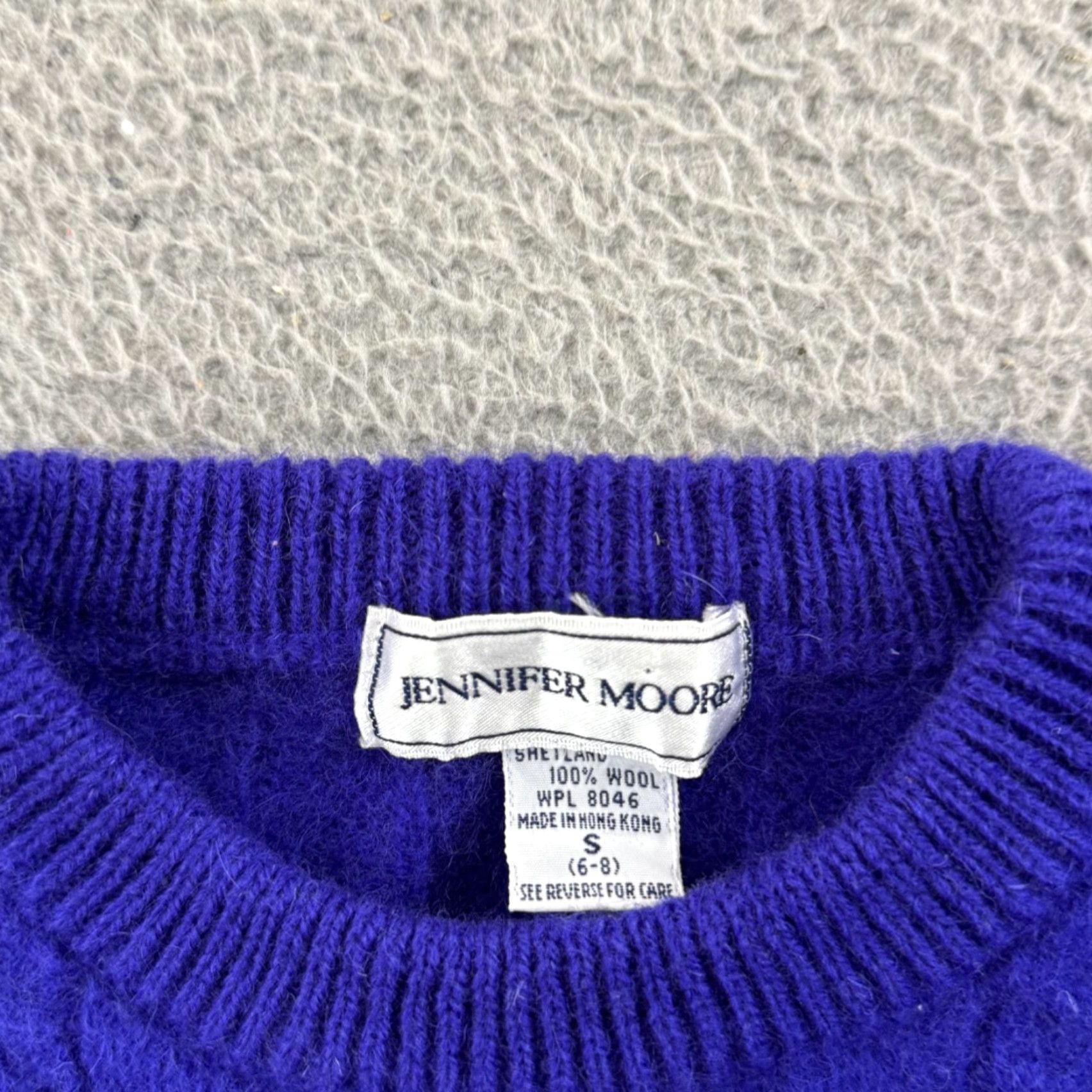 MooRER VINTAGE Jennifer Moore Sweater Women’s Small Purple Cable Knit 80s Wool Pullover Size S / US 4 / IT 40 - 7 Thumbnail