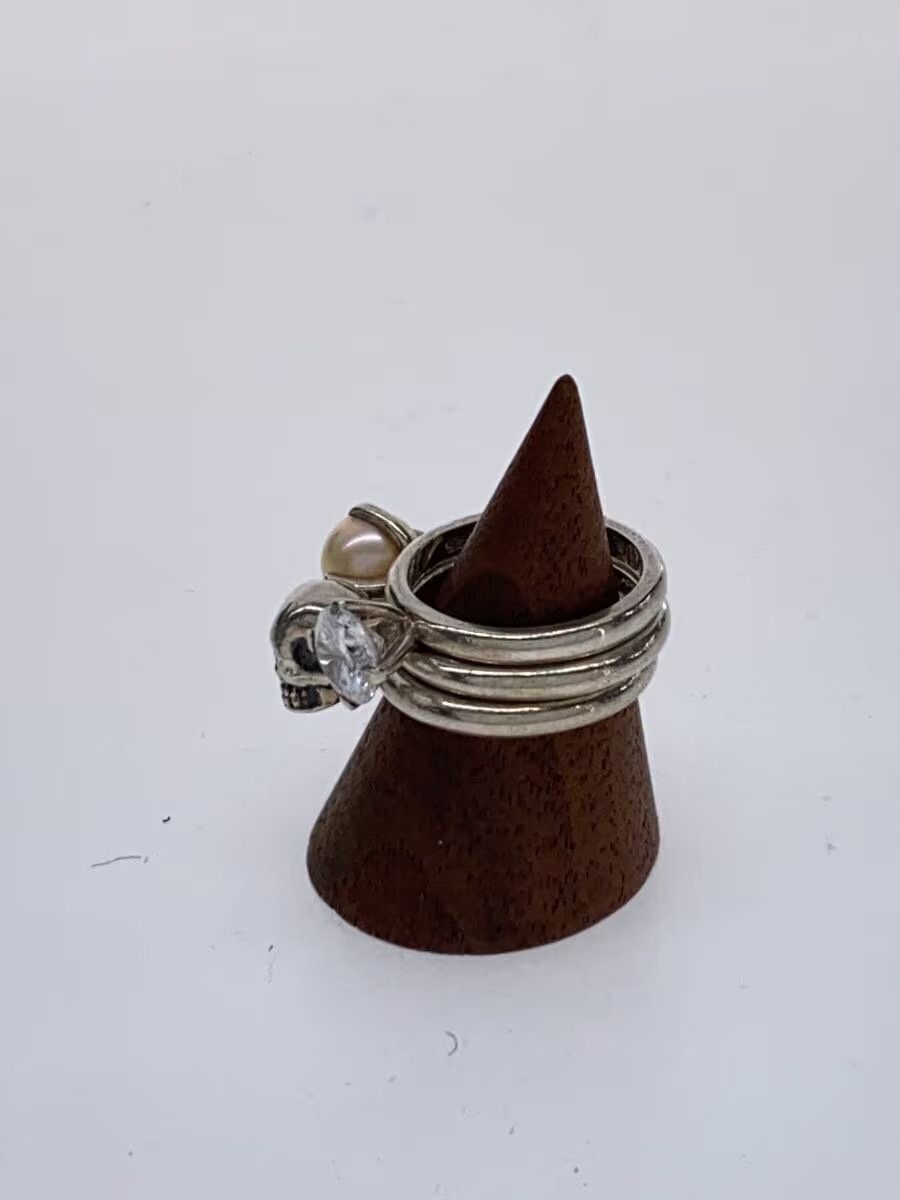 Hysteric Glamour Layered Skull Crystal Pearl Ring Size ONE SIZE - 2 Thumbnail