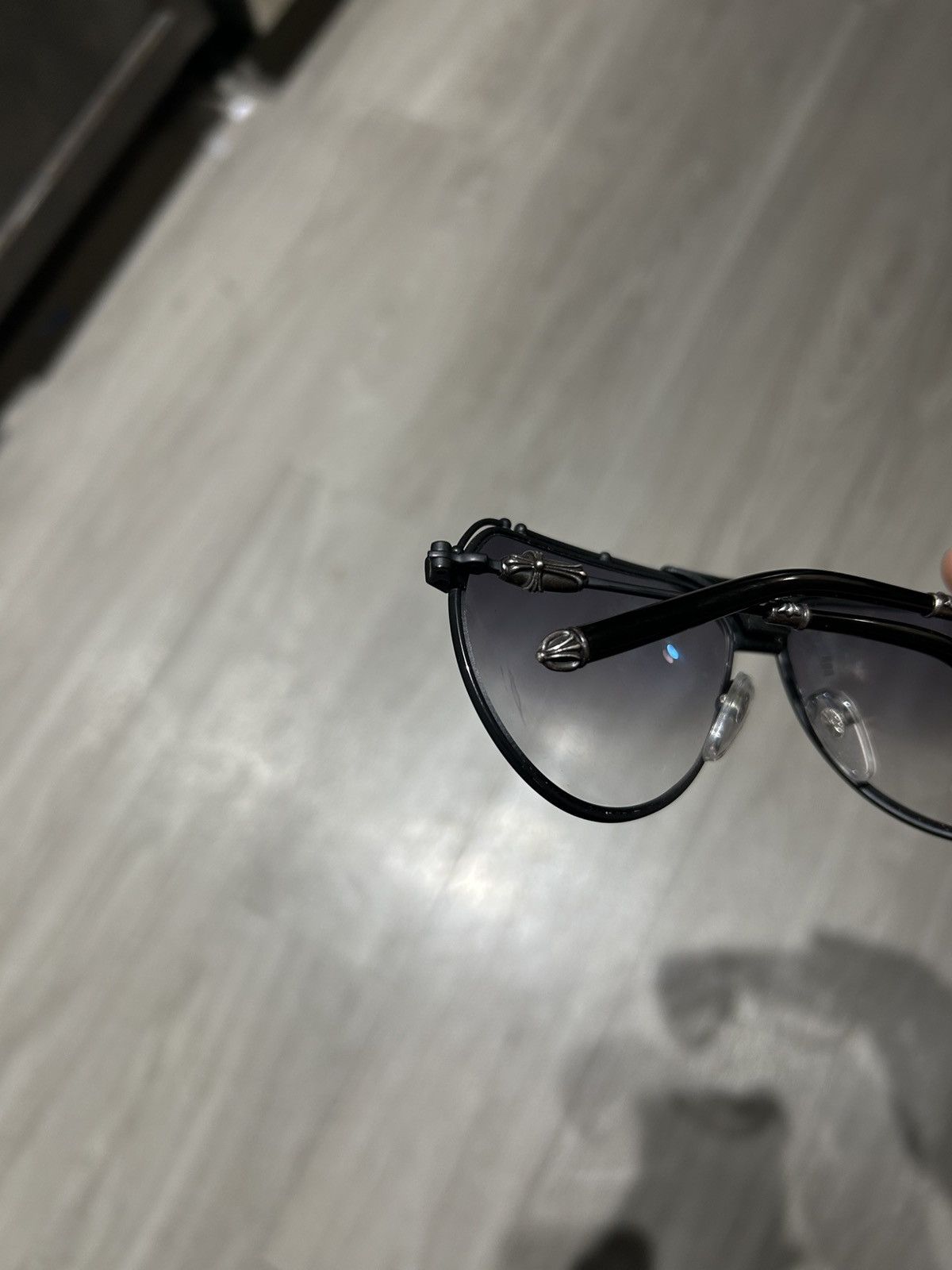 Chrome Hearts Chrome hearts aviator glasses shades sunglasses black silver Size ONE SIZE - 14 Thumbnail