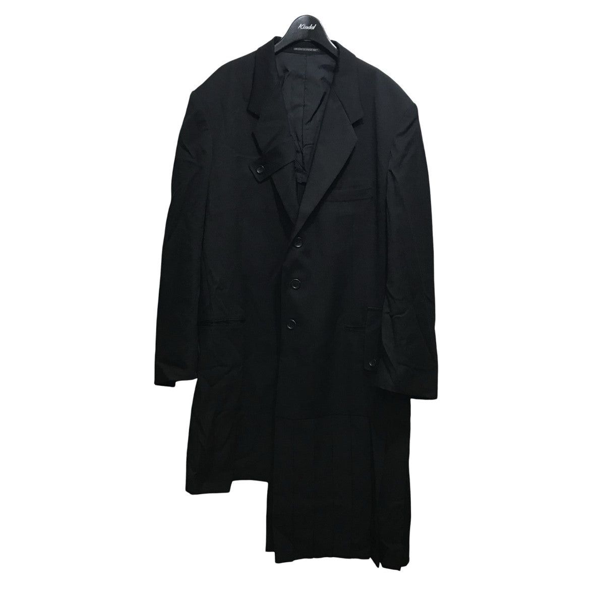 Yohji Yamamoto YYPH GABARDINE I-LEFT HEM PLEATED JK Long Jacket HZ-J24-100 Size US M / EU 48-50 / 2 - 1 Thumbnail