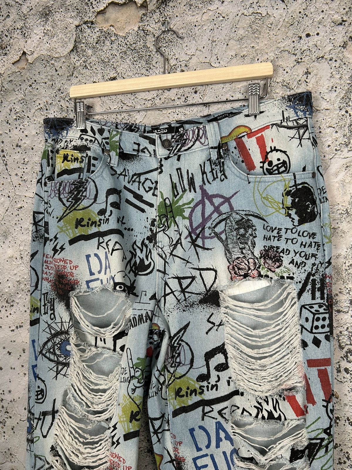 Jaded London Jaded London Skate Fit Denim Pants Sketchbook Hype Y2K 90s Size US 36 / EU 52 - 5 Thumbnail