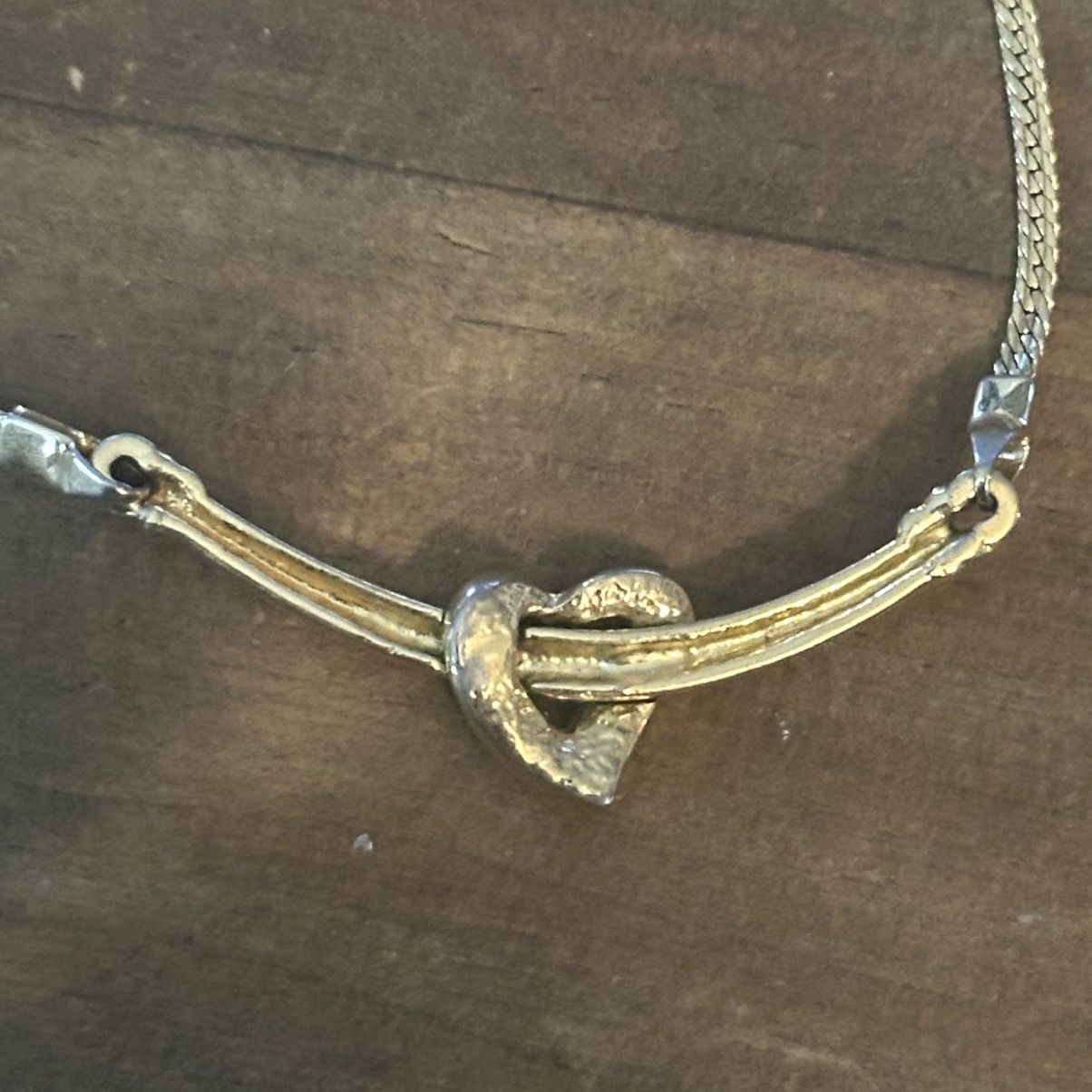 Other Gold tone open heart rhinestone heart necklace Size ONE SIZE - 4 Thumbnail