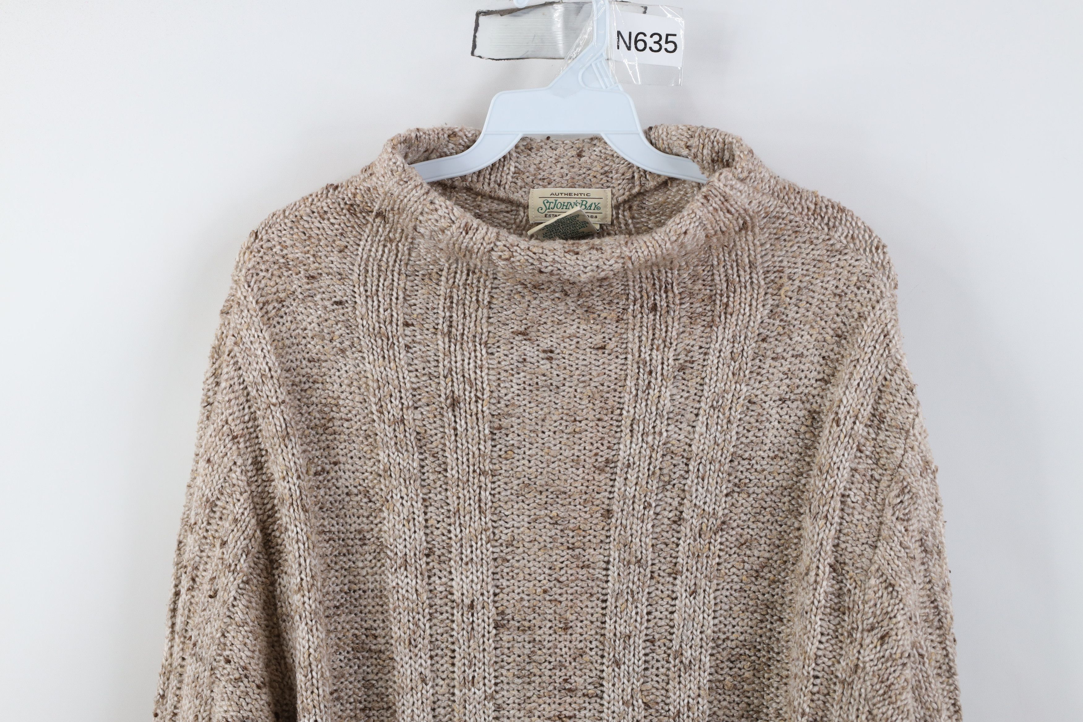Vintage Vintage 90s Earth Tone Fleck Ribbed Mock Neck Sweater USA Size XL / US 12-14 / IT 48-50 - 2 Thumbnail