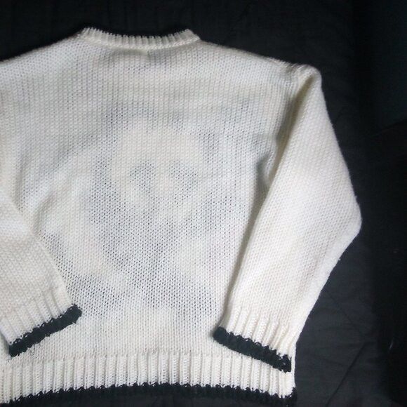 Vintage Evian 2 Big Panda Hand Knit Crewneck Sweater