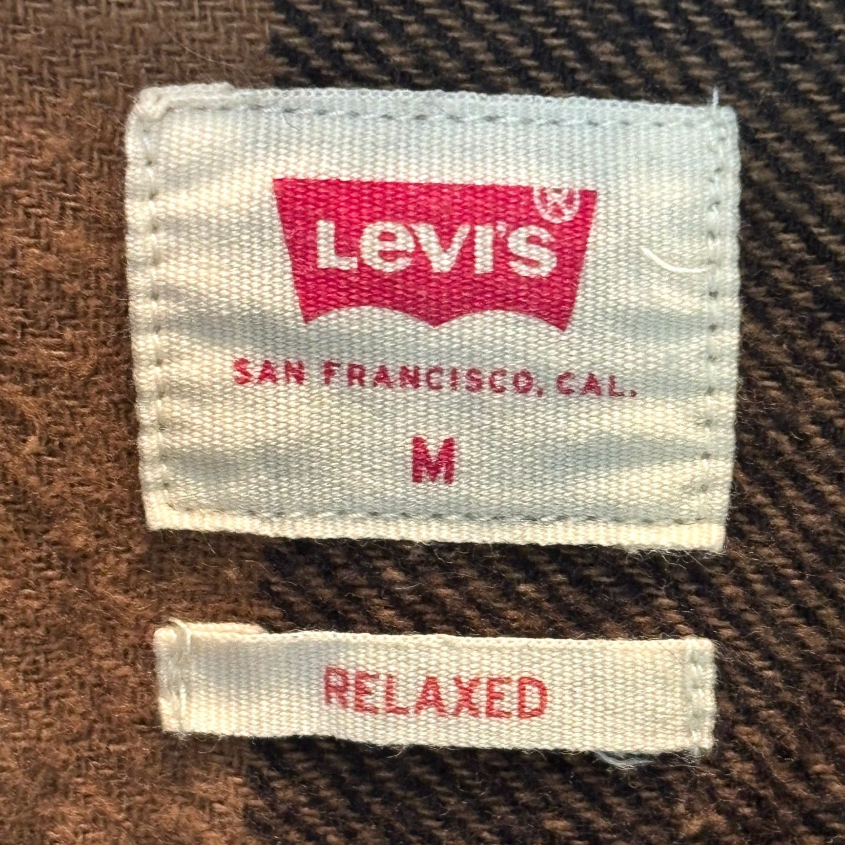 Levi's Levi's Shirt Mens Medium Brown Black Plaid The Worker Relaxed Fit Flannel NWT Size US M / EU 48-50 / 2 - 4 Thumbnail