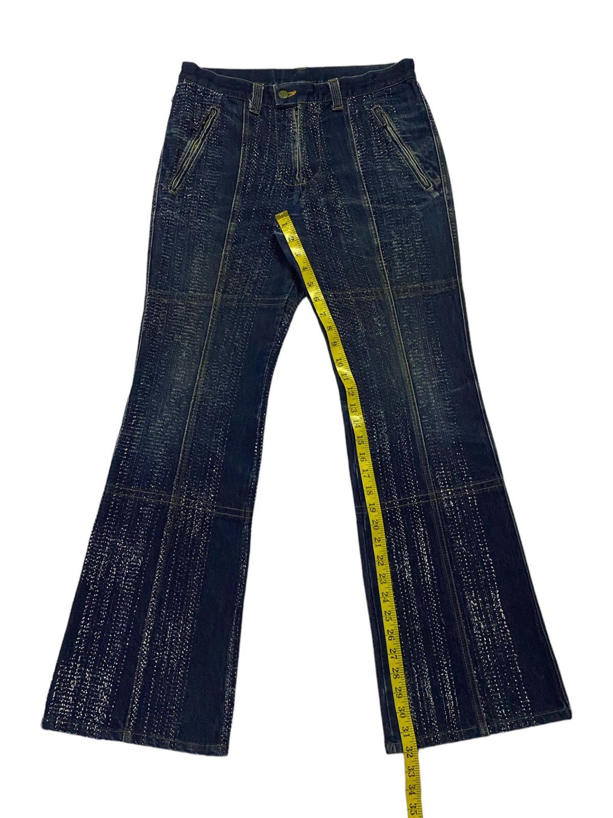 Tornado Mart Tornado Mart Flare Textile Boro Line Style Denim Pants Size US 30 / EU 46 - 7 Thumbnail