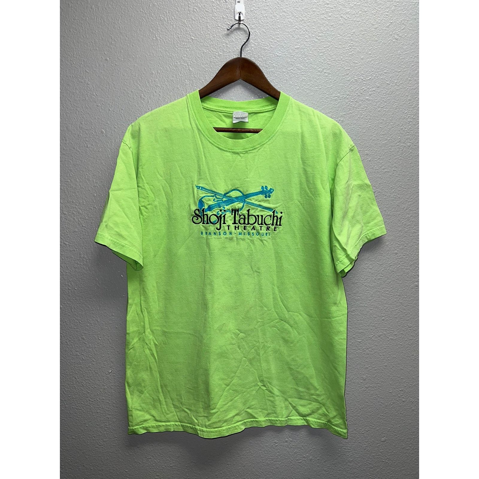 Gildan Vintage Branson Shirt Shoji Tabuchi Theatre Green Tee Large Size US L / EU 52-54 / 3 - 1 Thumbnail