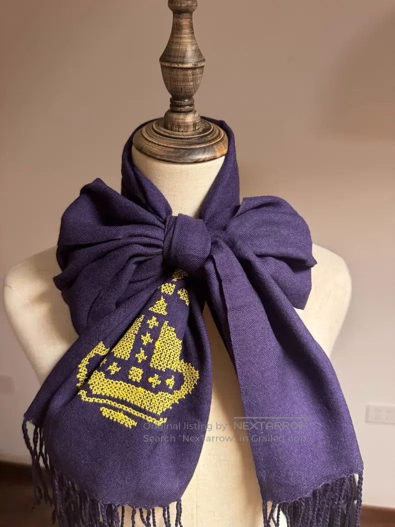 Vivienne Westwood Vivienne Westwood Purple Saturn Embroidered Fringe Scarf Size ONE SIZE - 2 Thumbnail