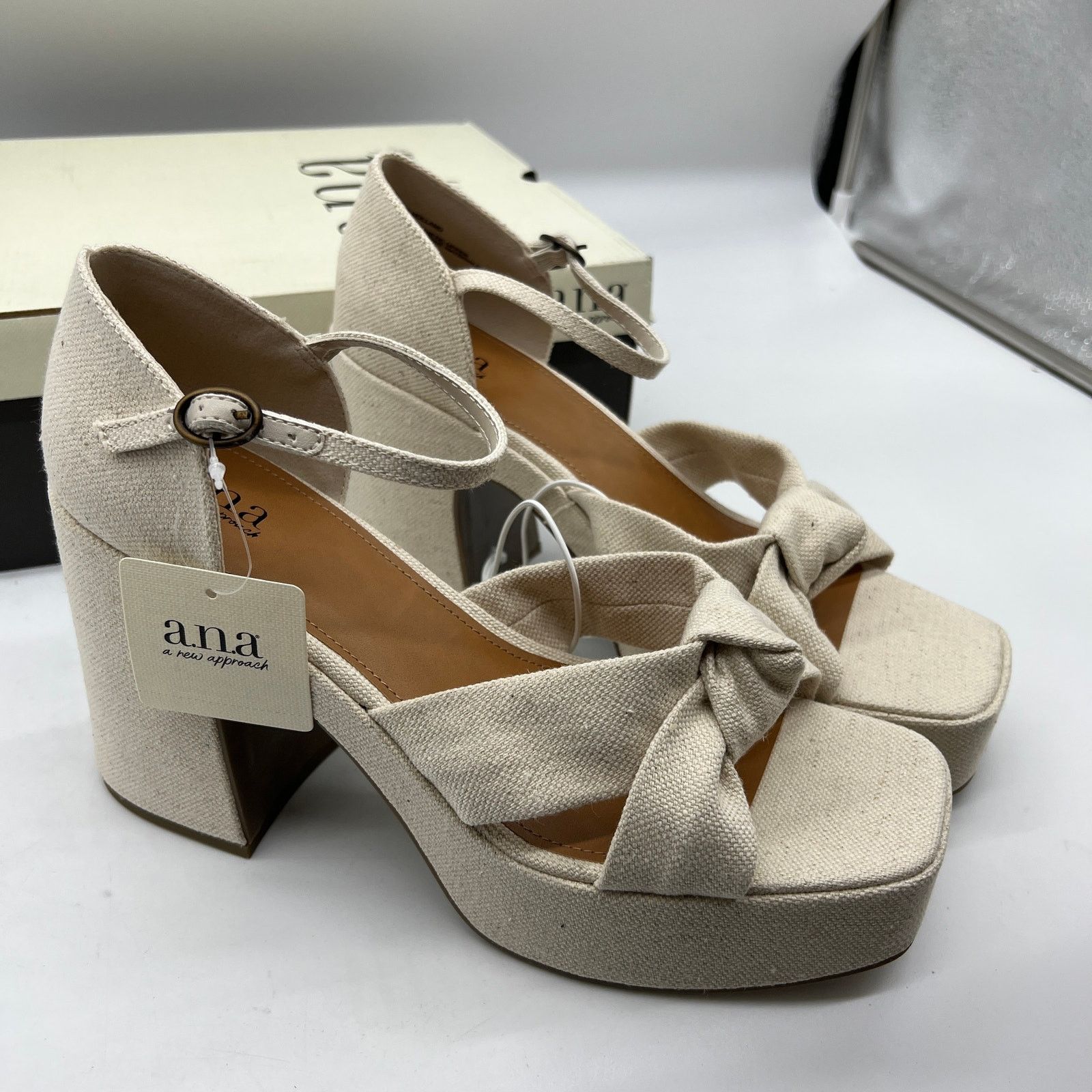 Other a.n.a Womens Holland Heeled Sandals Denim Platform Size US 11 / IT 41 - 1 Thumbnail