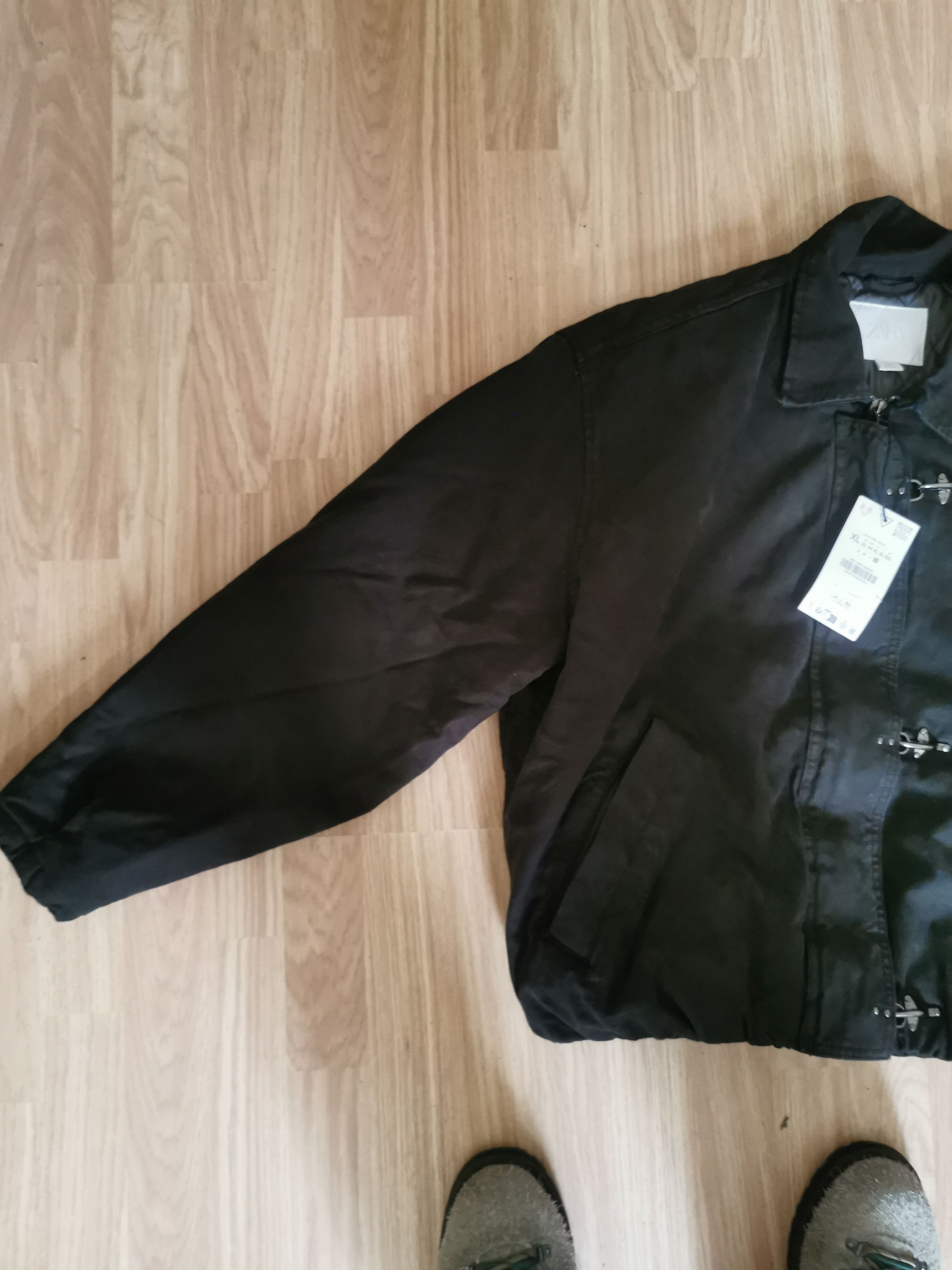 Zara Zara black clasp cropped fireman jacket Size US XL / EU 56 / 4 - 11 Thumbnail