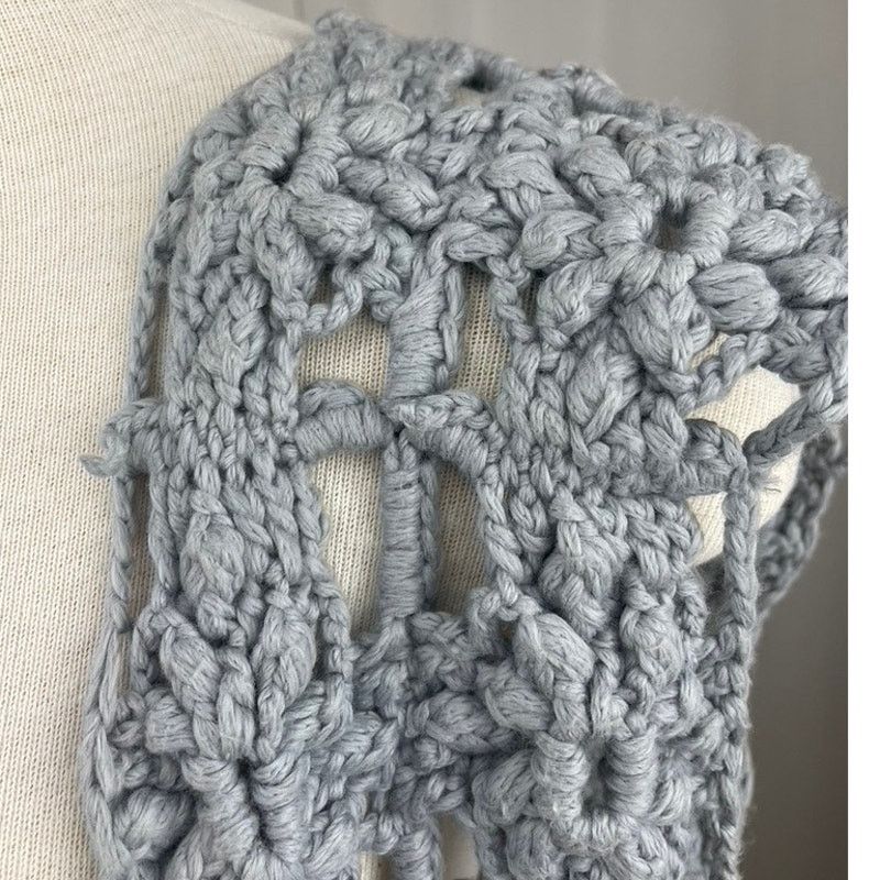 Other Gray Crochet Tie front Corset Shrug (S) Festival Y2K Style Size S / US 4 / IT 40 - 4 Thumbnail