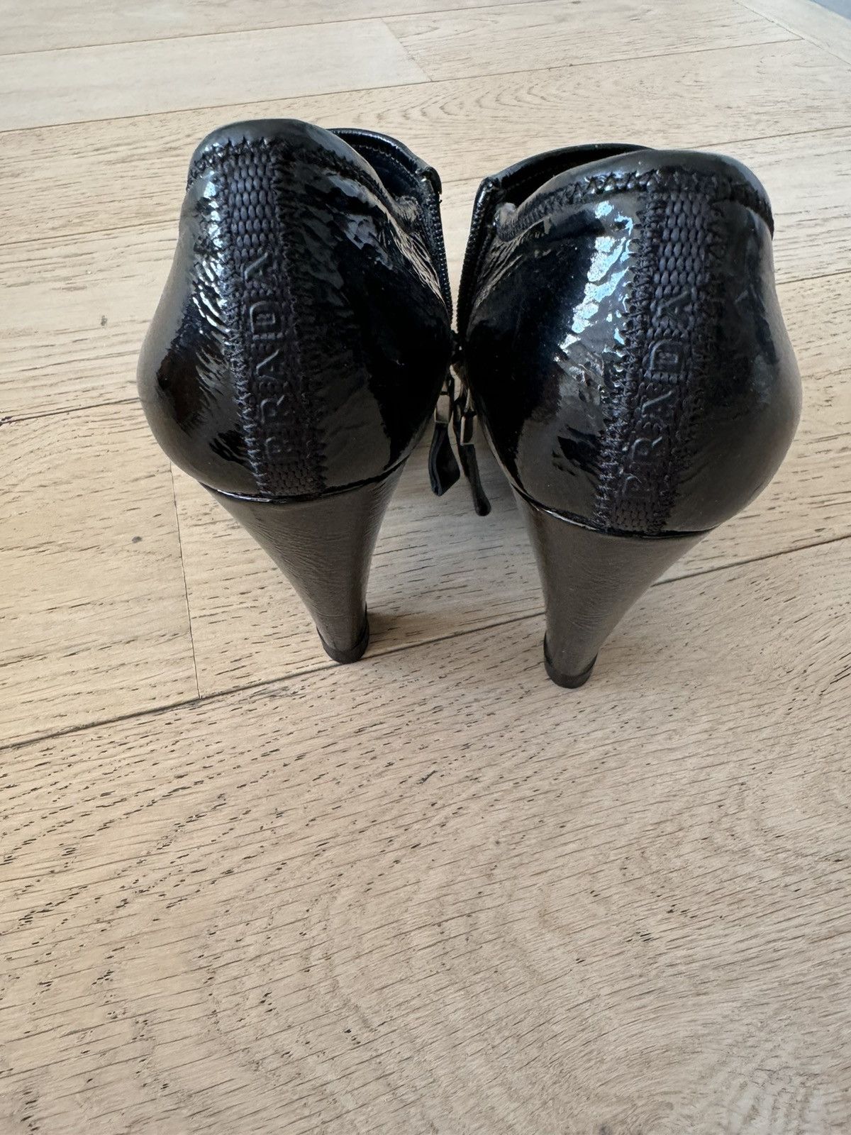 Prada Patent leather high heeled ankle boots Size US 7.5 / IT 37.5 - 3 Thumbnail