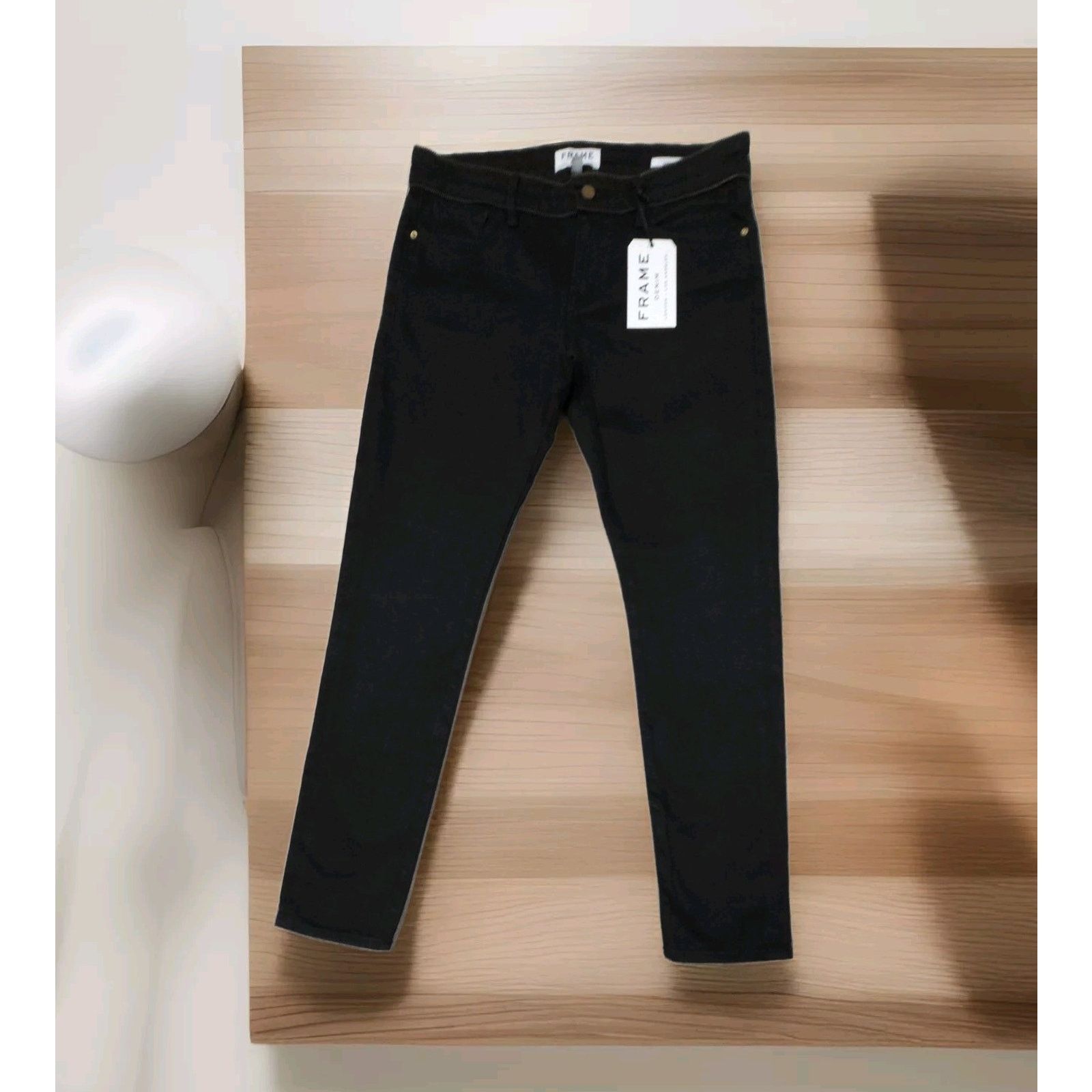 Frame Frame Le Garcon Zip Trim Dark Wash MidRise Boyfriend 27 W 31 Size 27" / US 4 / IT 40 - 2 Thumbnail