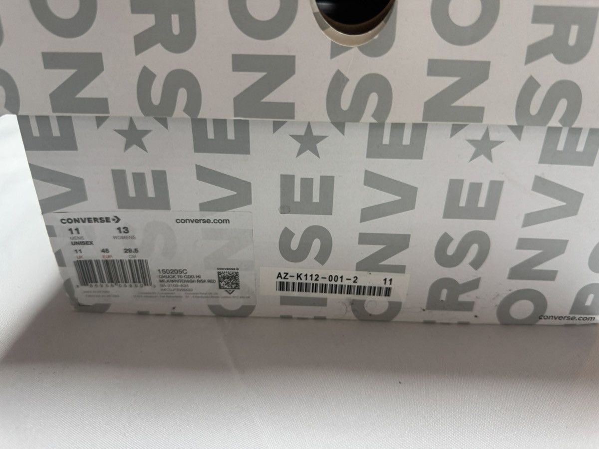 Comme des Garcons × Comme des Garcons PLAY × Converse Comme des Garçons PLAY x Converse Chuck 70 | EU 45/US 11.5 | Size US 11 / EU 44 - 9 Thumbnail