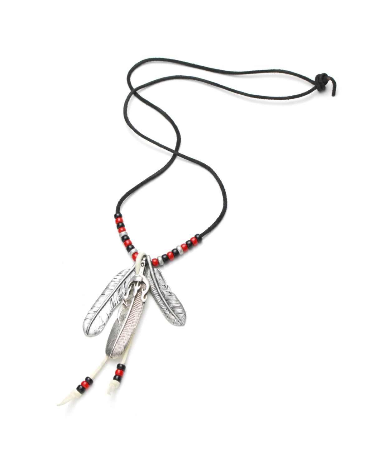 Vintage 2000S JAPANESE MADE SILVER & STEEL FEATHERS BEADED NECKLACE Size ONE SIZE - 1 Thumbnail