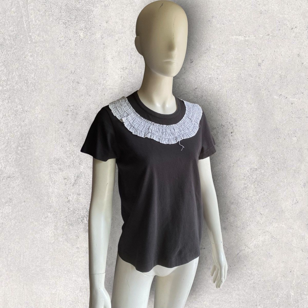 Comme des Garcons 2009 Tricot Plaid Ruffe Appliqué T Shirt Size S / US 4 / IT 40 - 1 Thumbnail
