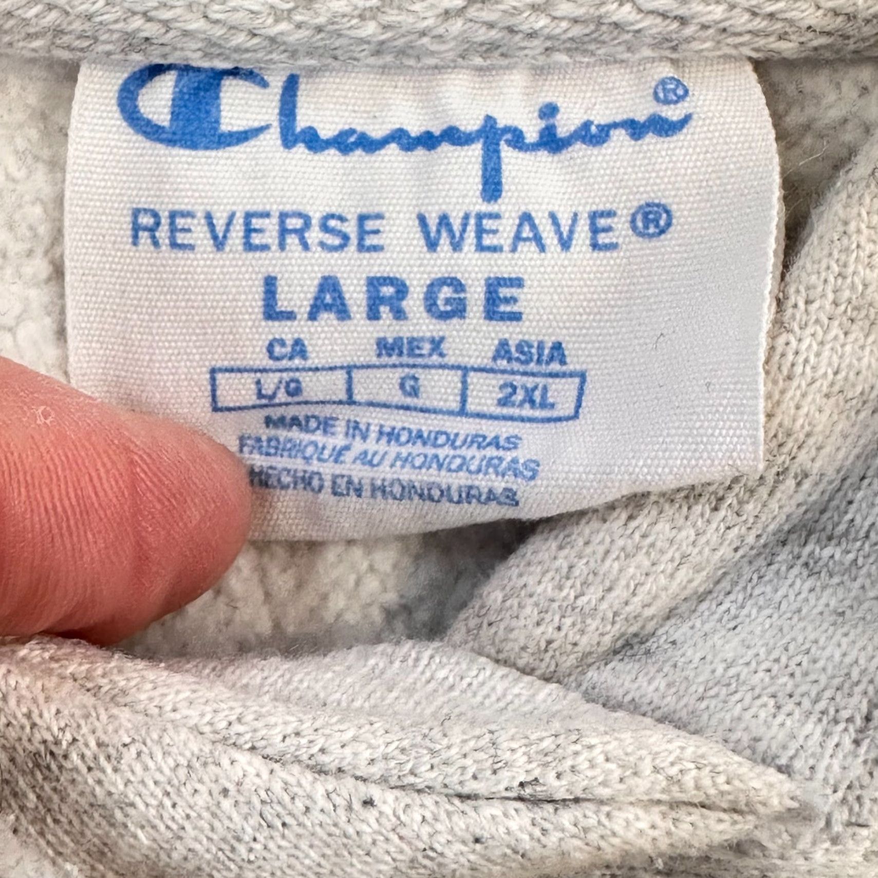 Champion VINTAGE Champion Reverse Weave Gray Hoodie Mens M Large tag Large but measures Medium Embroidered Logo Hooded Kangaroo Pocket Zip Pullover Size US M / EU 48-50 / 2 - 5 Thumbnail