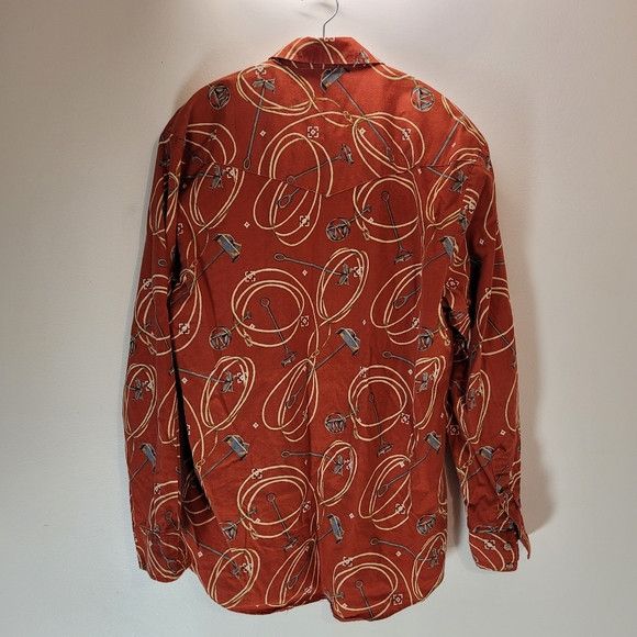 Roper Roper Rust Orange Western Patterned Button-Up Shirt - Lg Size US L / EU 52-54 / 3 - 6 Thumbnail