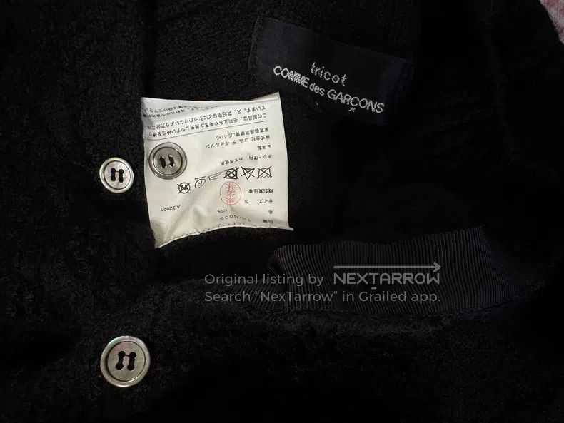 Comme des Garcons Comme Des Garcons Black Wool Batwing Sleeve Knit Cardigan Size S / US 4 / IT 40 - 4 Thumbnail