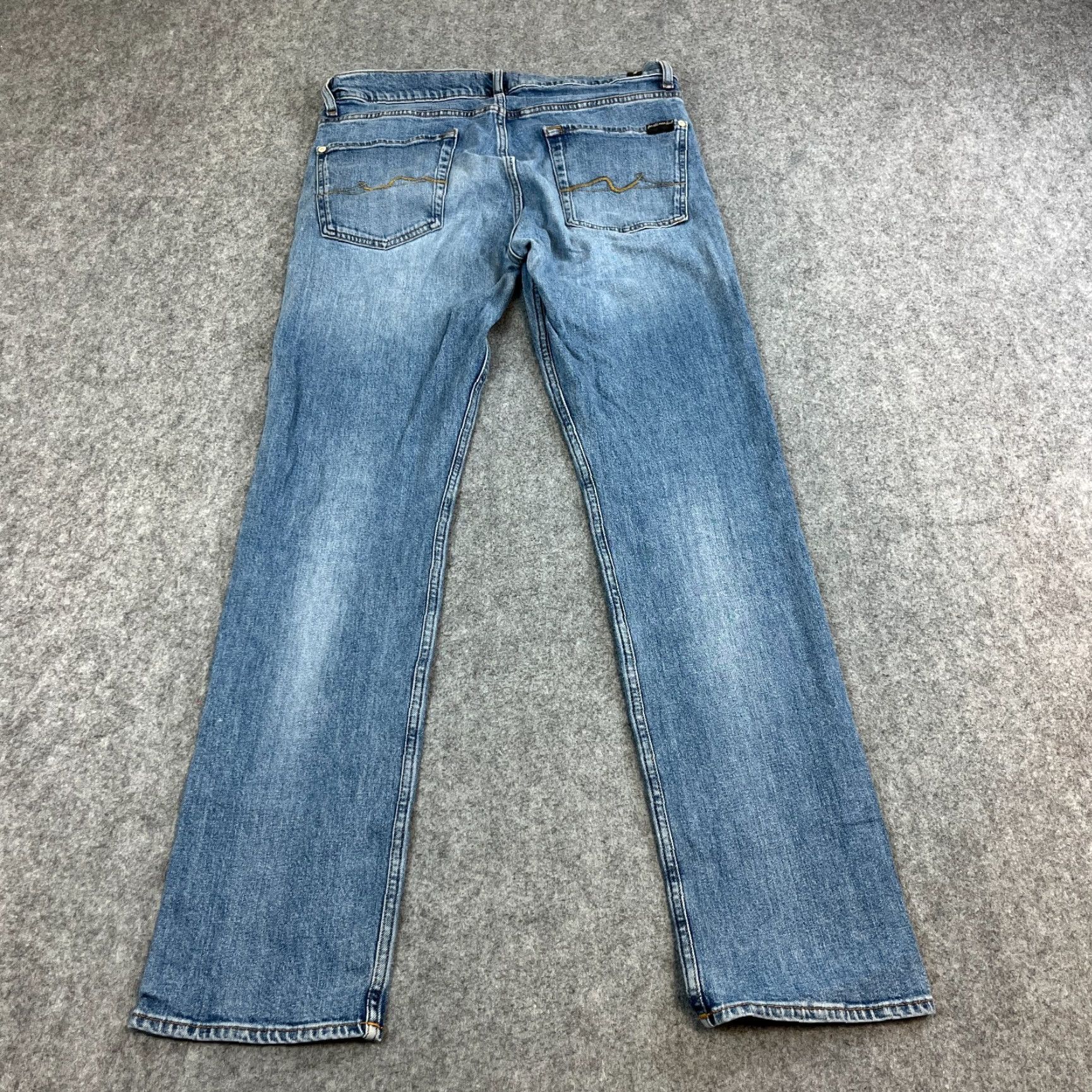 7 For All Mankind 7 For All Mankind Slimmy Jeans Slim Tapered 33 32 Light Blue Denim Stretch Jeans Mens Size US 33 - 2 Thumbnail