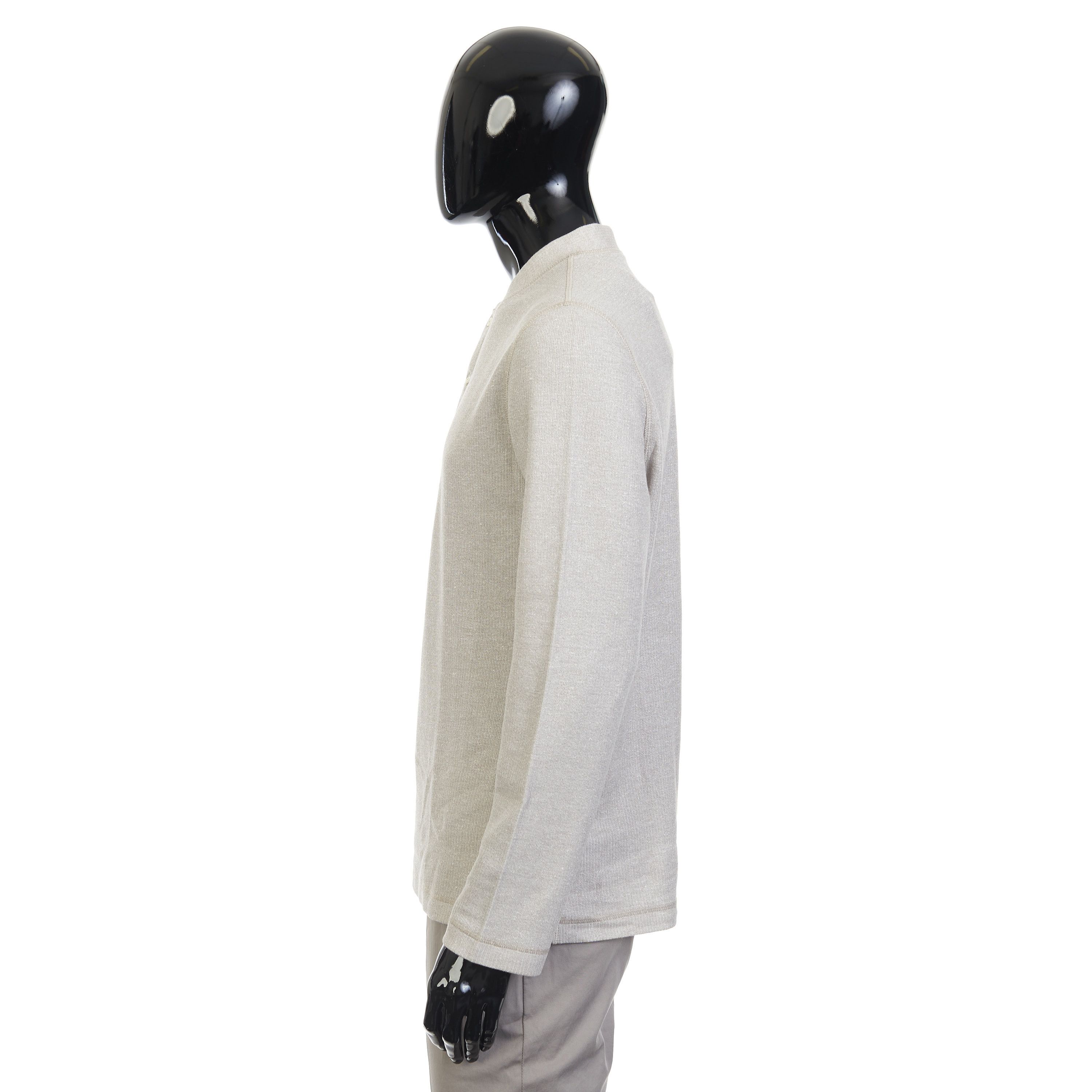 Brunello Cucinelli Gray Cotton & Linen Shirt - Henley Collar Size S Size US S / EU 44-46 / 1 - 4 Thumbnail