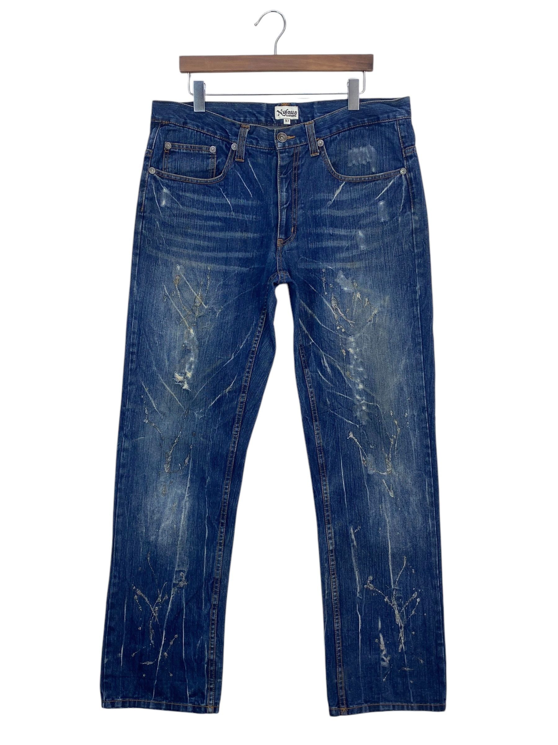 Japanese Brand Nylaus Denim Goth Punk Jeans Size US 37 - 2 Thumbnail