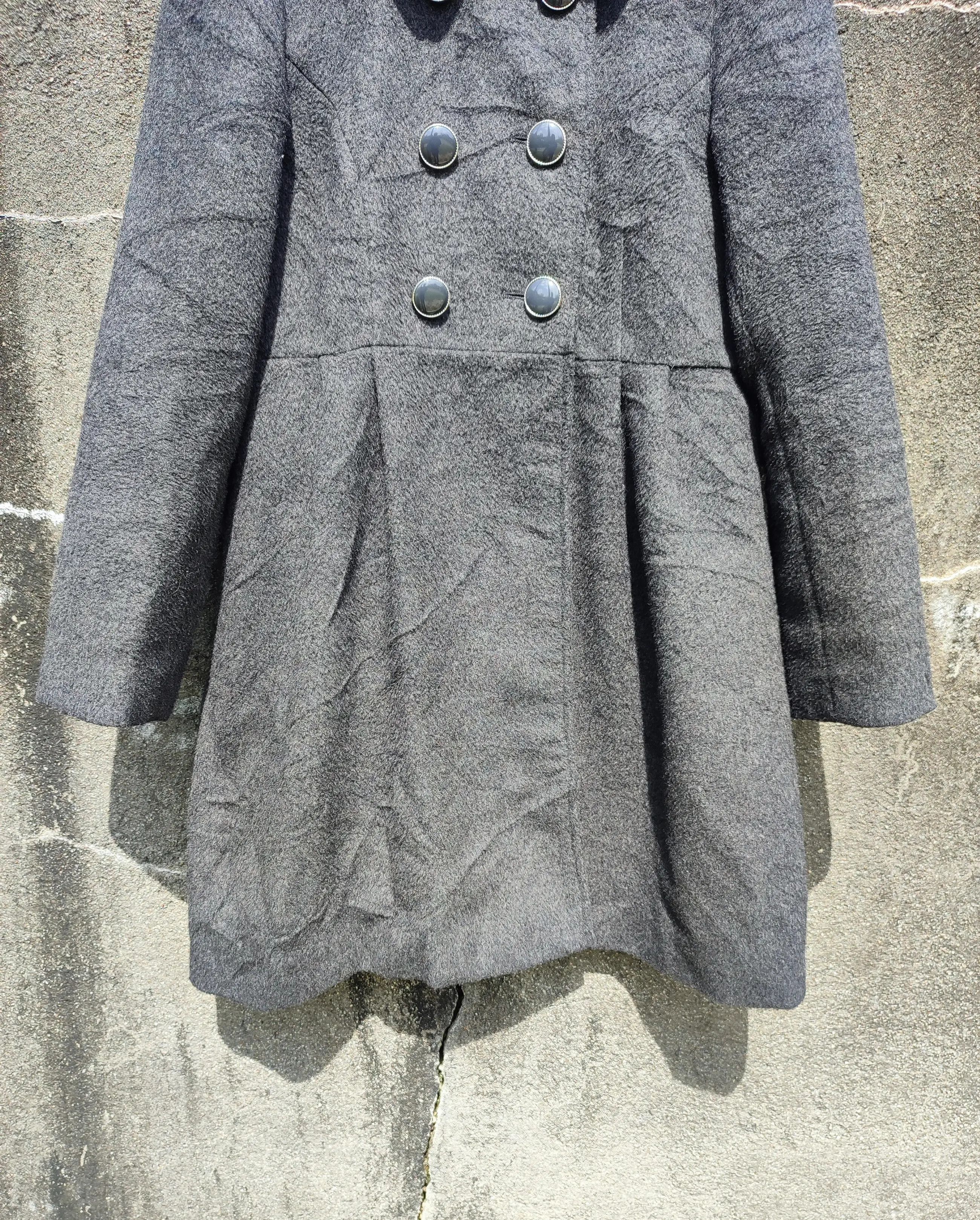 Japanese Brand Avail Avantgarde Black Double-Breasted Wool Blend Coat Size L / US 10 / IT 46 - 5 Thumbnail