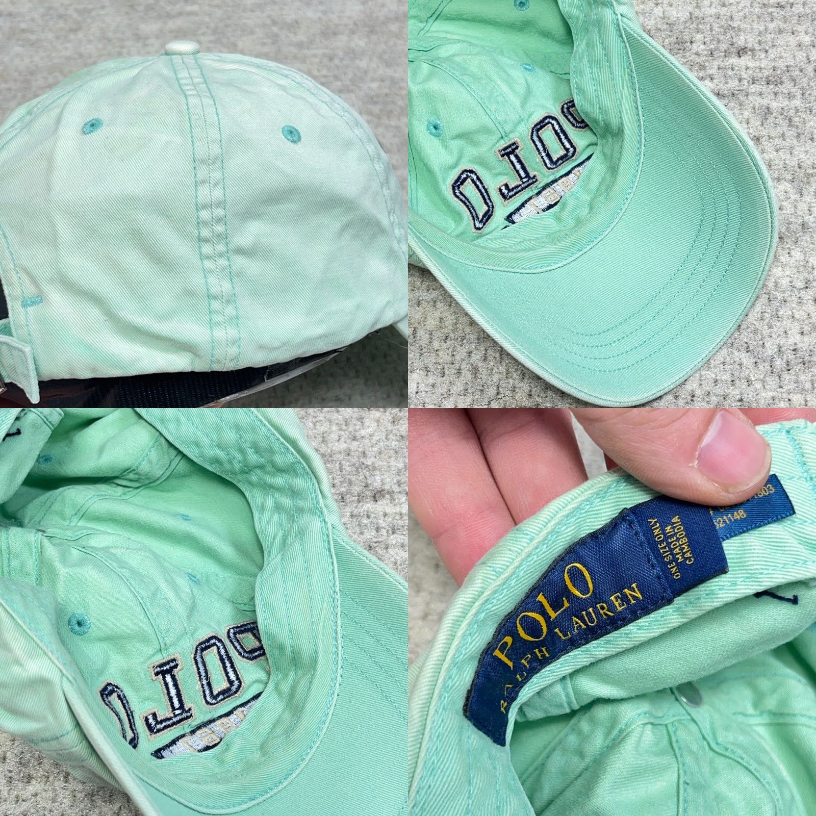 Polo Ralph Lauren Polo Ralph Lauren Hat Cap Strap Back Green Blue Spell Out PRL 67 Sun Faded Size US M / EU 48-50 / 2 - 8 Thumbnail