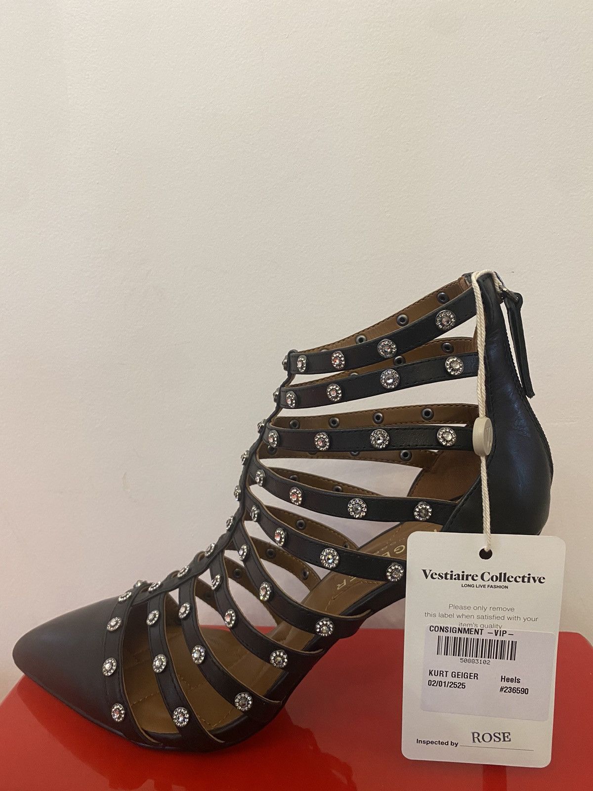 Kurt Geiger Kurt Geiger black Crystal sz 41.5 worn by Paris Hilton Size US 10.5 / IT 40.5 - 7 Thumbnail