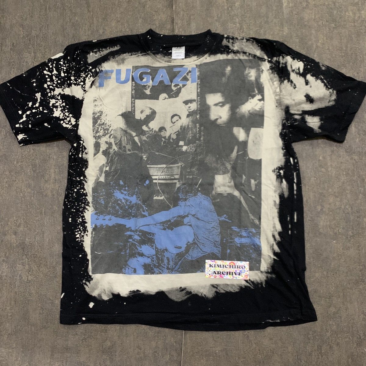 image of Fugazi X Mosquitohead X Band Tees X Fanmade Bbootleg in Faded Black, Men's (Size XL)