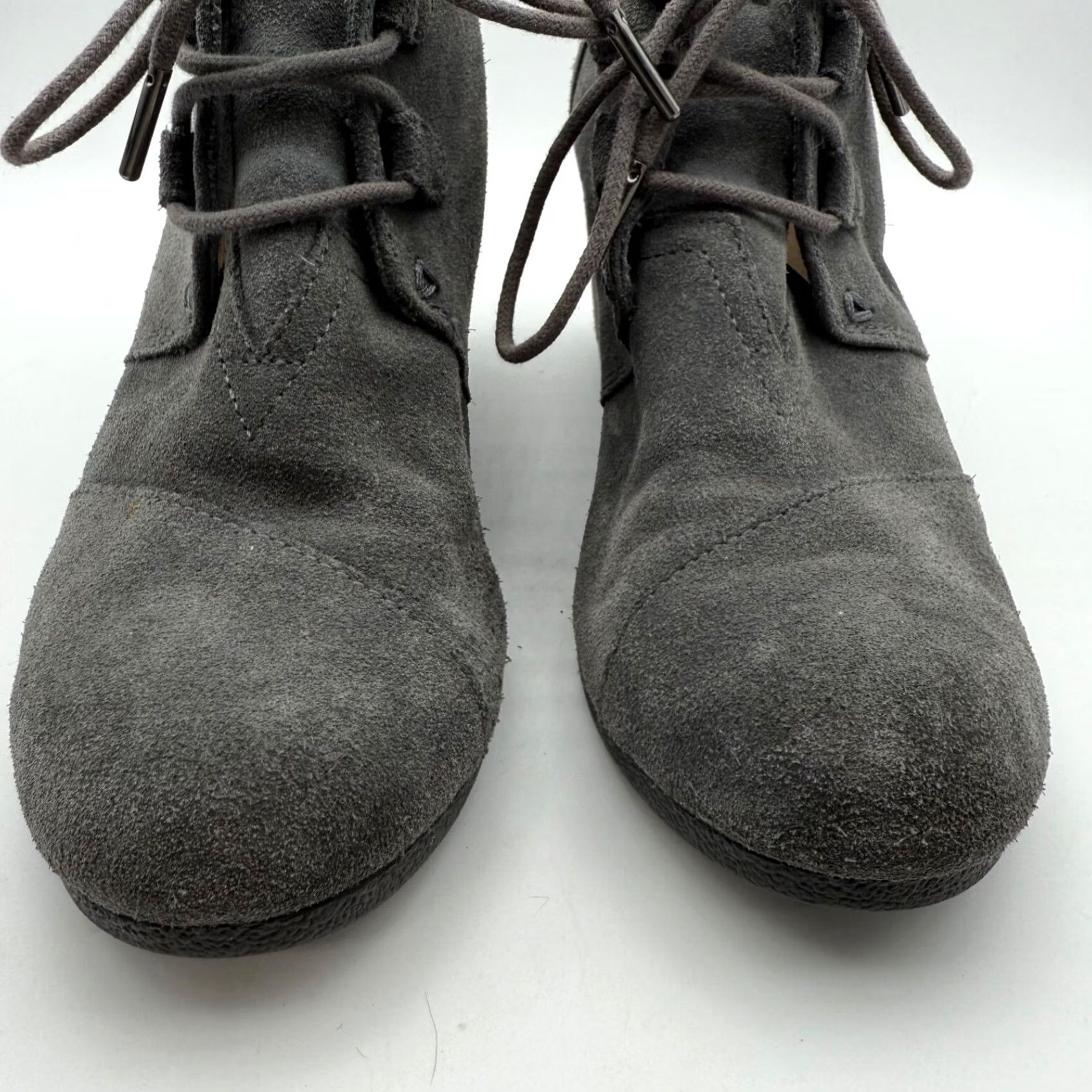 Toms Toms Womens Kala Wedge Bootie Ankle Lace Up Suede Gray Size 9 Shoes Size US 9 / IT 39 - 3 Thumbnail