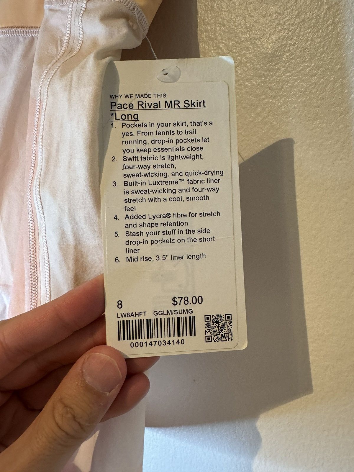 Lululemon Lululemon Pace Rival MR Skirt Long 3.5” Liner Size 8 New Size 35" - 4 Thumbnail