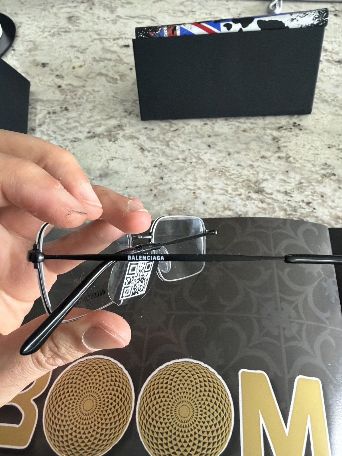 Balenciaga Balenciaga Black Metal Glasses Size ONE SIZE - 7 Thumbnail