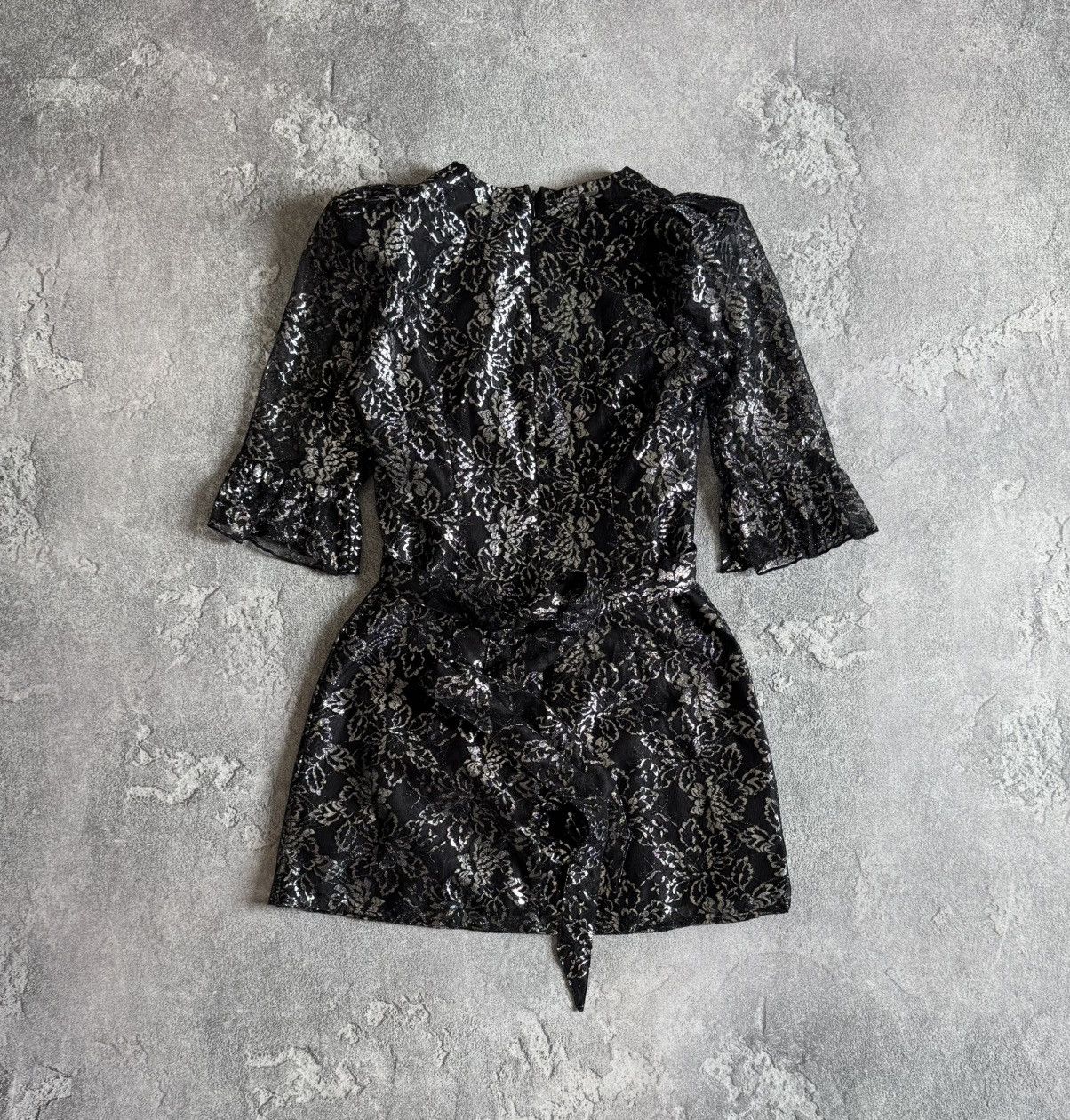 The Vampire's Wife THE VAMPIRE'S WIFE H&M silver black metallic lace dress Size M / US 6-8 / IT 42-44 - 15 Thumbnail