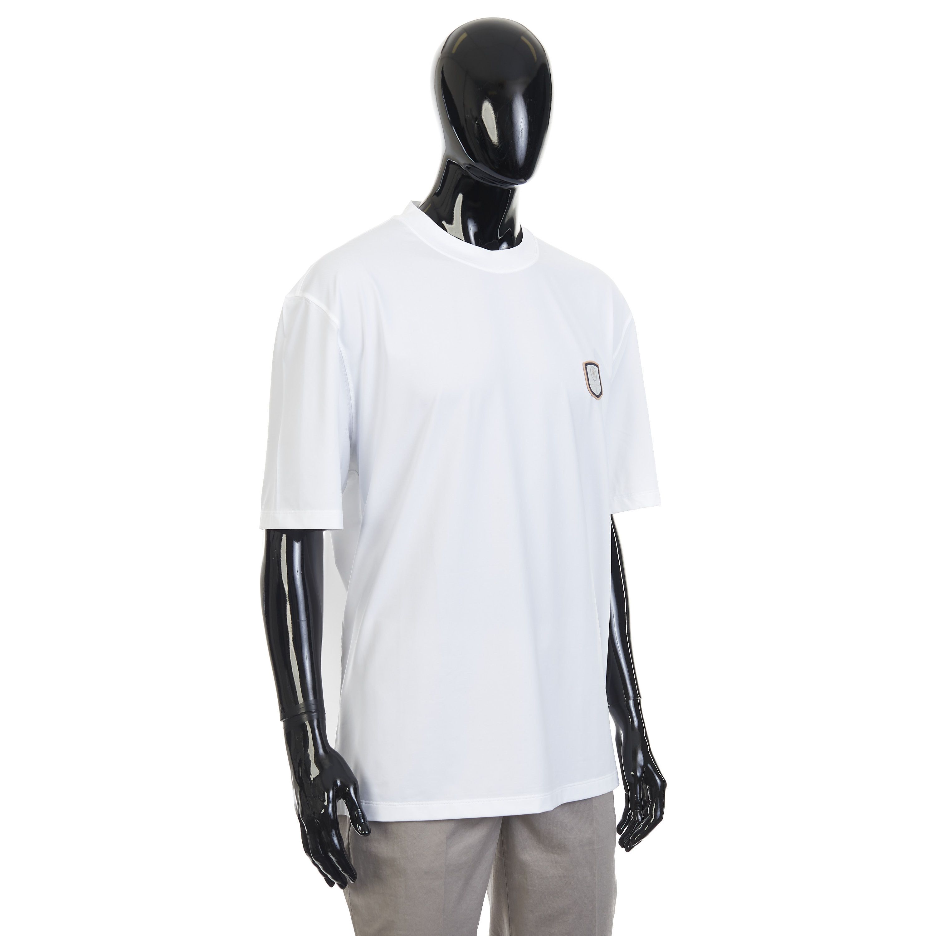 Brunello Cucinelli White Comfort Nylon Crew Neck Tshirt - Logo Size 3XL Size US XXL / EU 58 / 5 - 8 Thumbnail