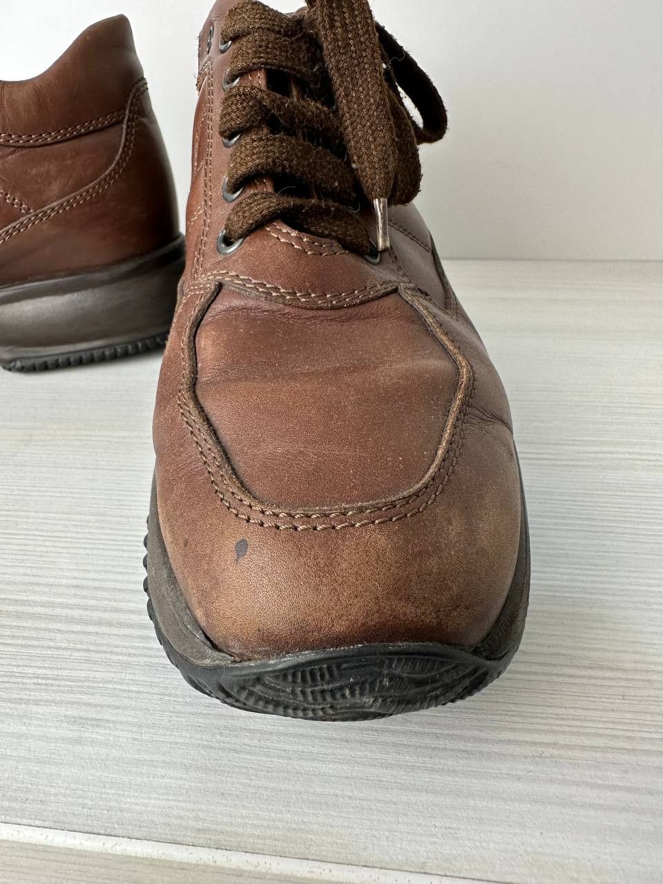 Hogan × Leather Hogan Interactive Leather Shoes Sneakers Italy Classic Brown Size US 5.5 / EU 38 - 4 Thumbnail