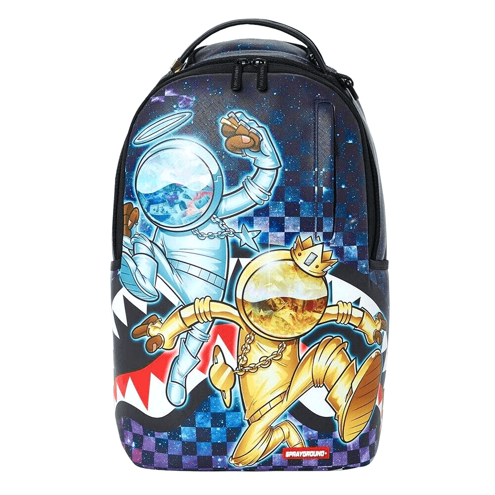 image of Sprayground Astromane Lightspeed Backpack in Blue/Yellow, Men's