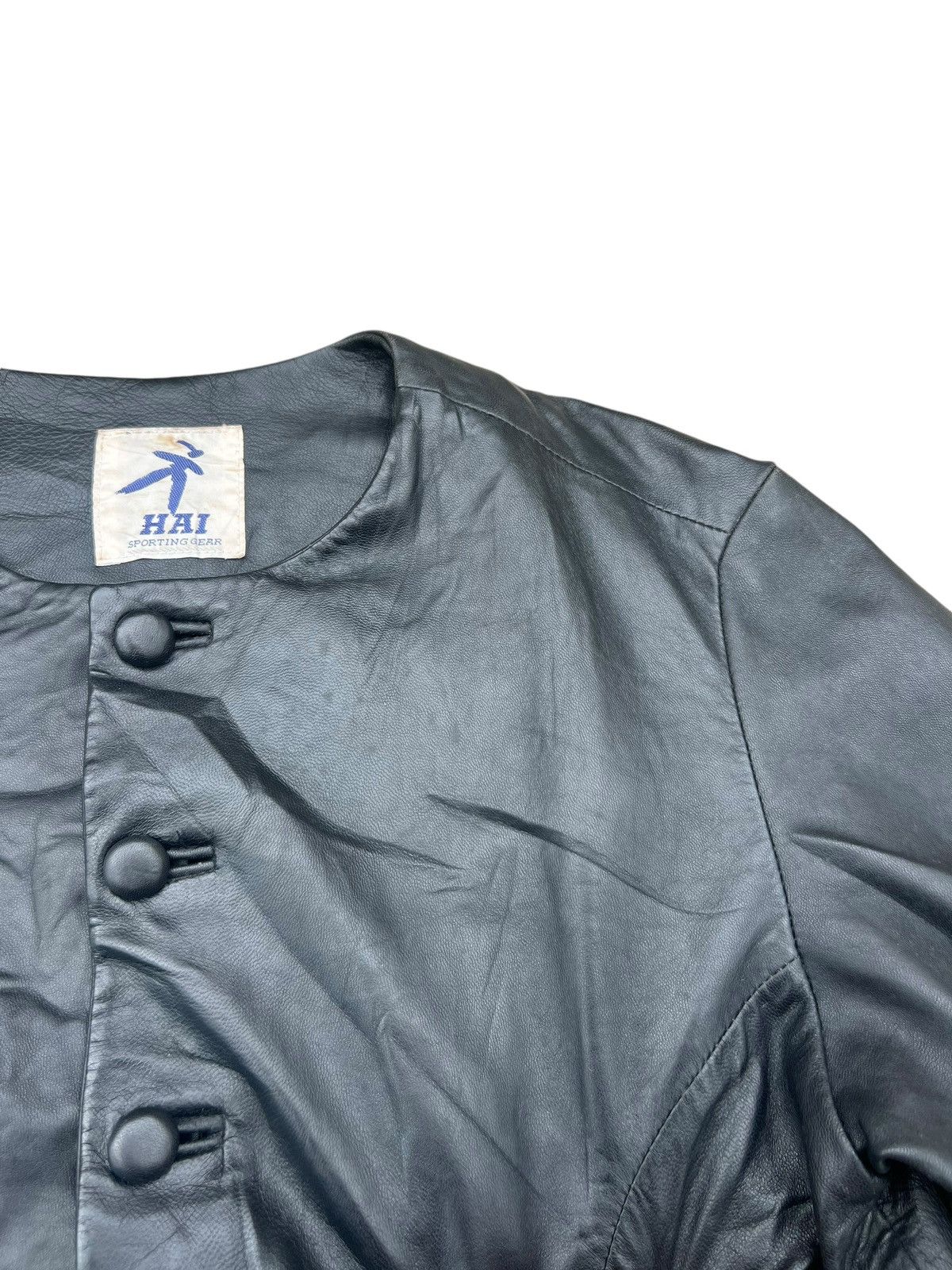 Hai Sporting Gear × Issey Miyake Vintage Hai Sporting Patina Sheepskin Leather Jacket Crop Size US M / EU 48-50 / 2 - 13 Thumbnail