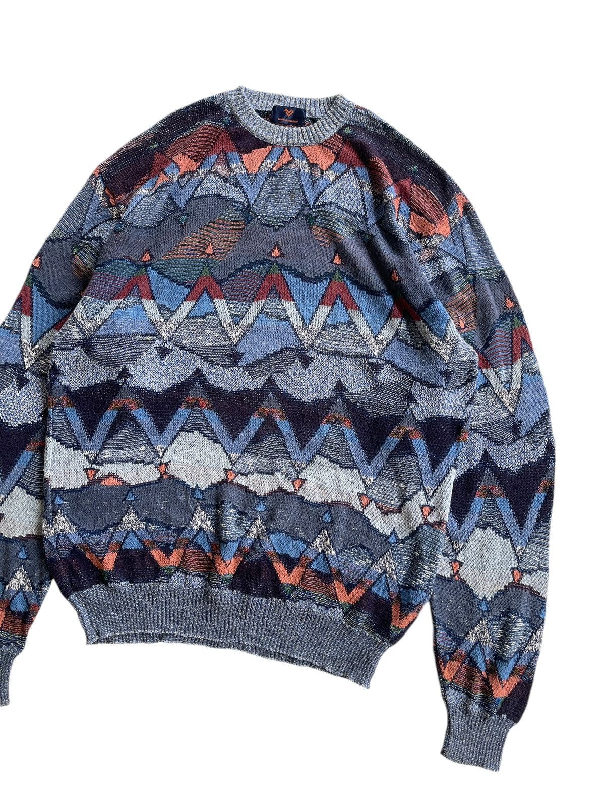 Mario Valentino Mario Valentino Colorful Abstract Knitted Sweater Oversize Size US M / EU 48-50 / 2 - 5 Thumbnail