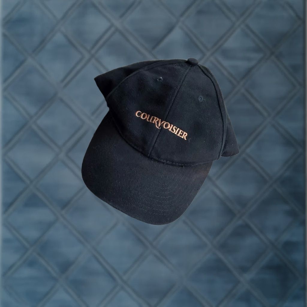 Vintage VINTAGE Courvoisier Hat Cap Strap Back Black Embroidered Promo Advertising Mens Size ONE SIZE - 1 Thumbnail