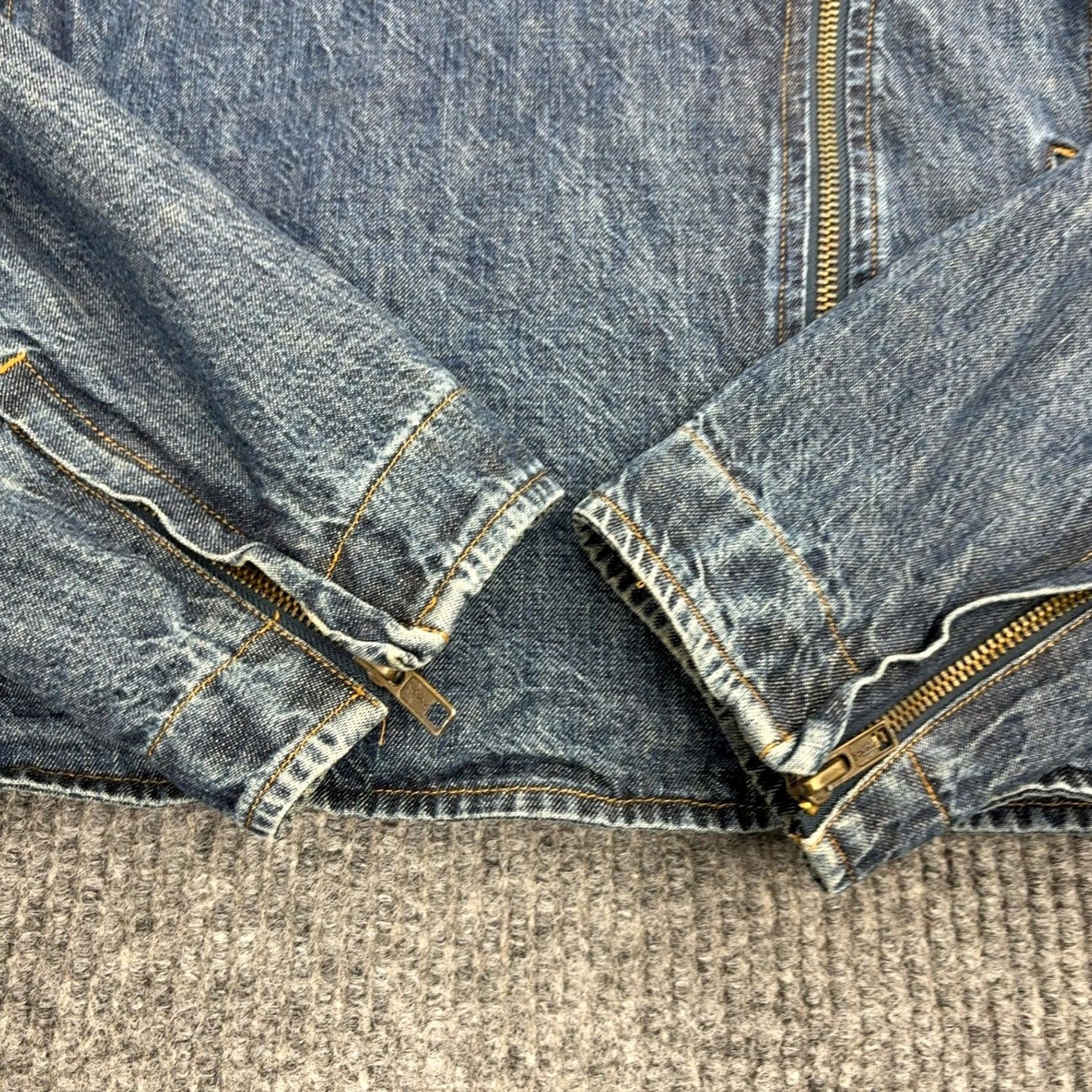 Jones New York Jones New York Jeans Jacket Womens 8 Blue Denim Asymmetrical Zip Moto Biker Size 30" / US 8 / IT 44 - 4 Thumbnail